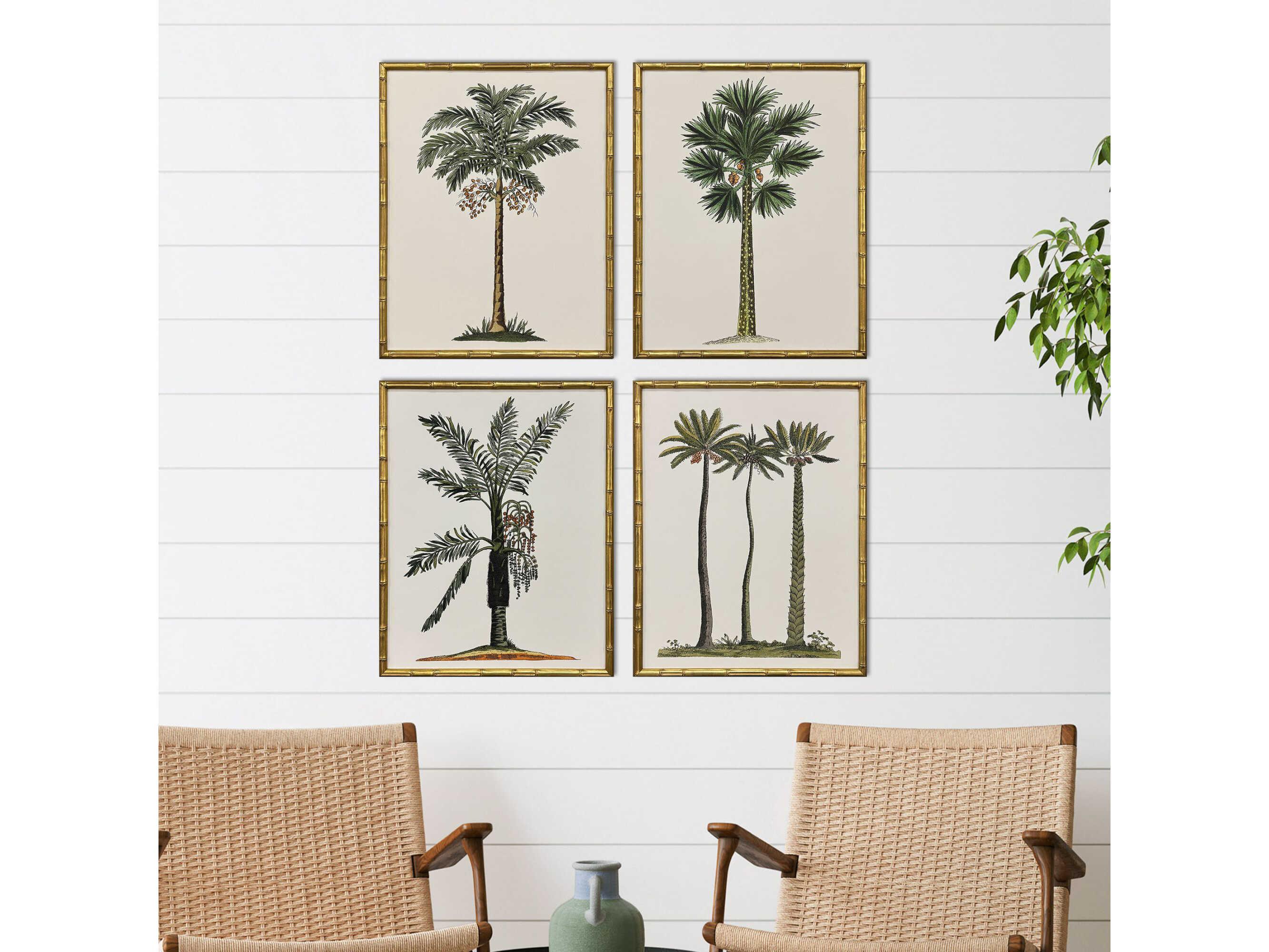 Paragon Florals Contemporary Palm-II Wall Art Set of 4