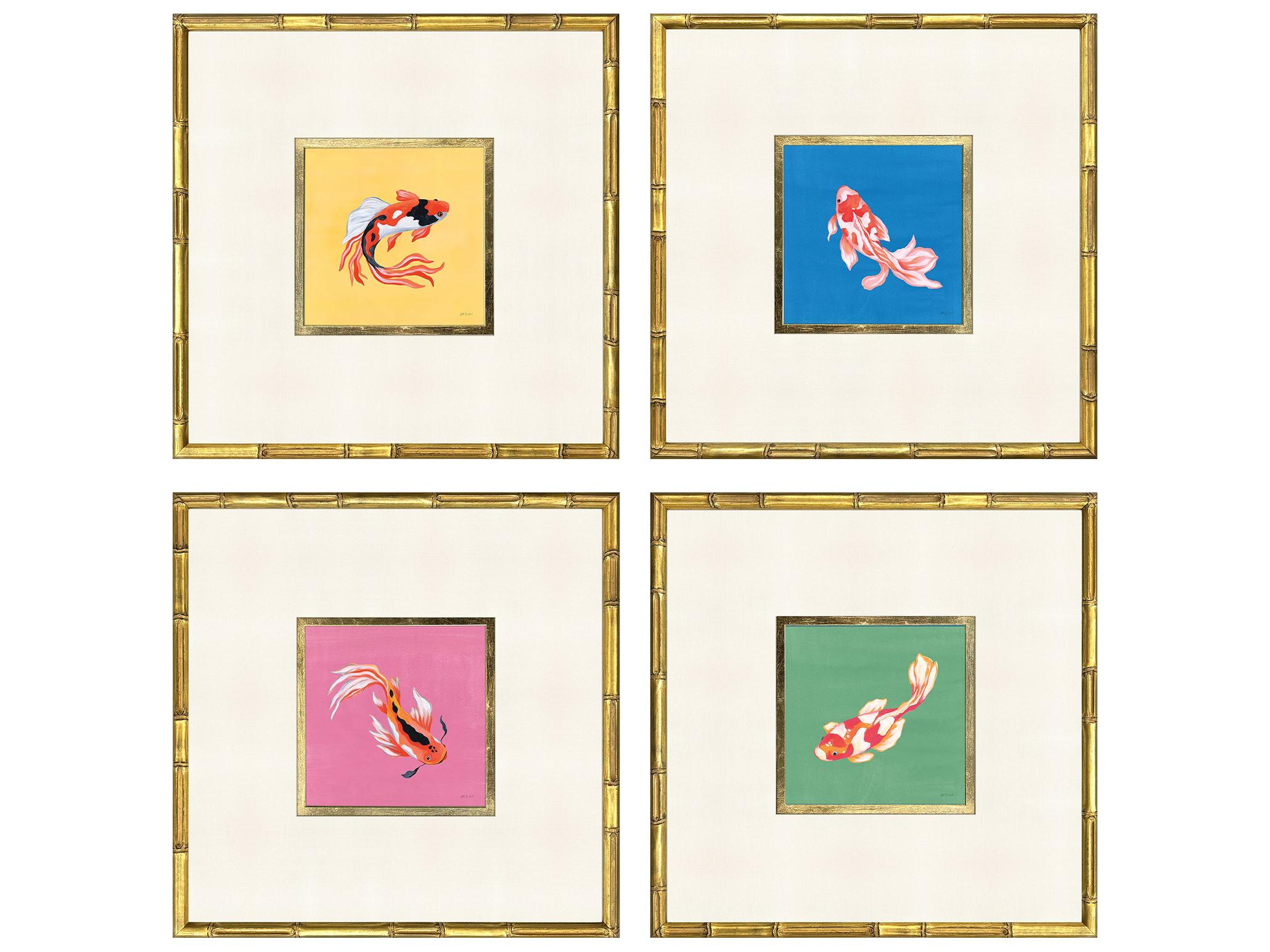 Paragon Colorful Koi Framed Art - Set of 4