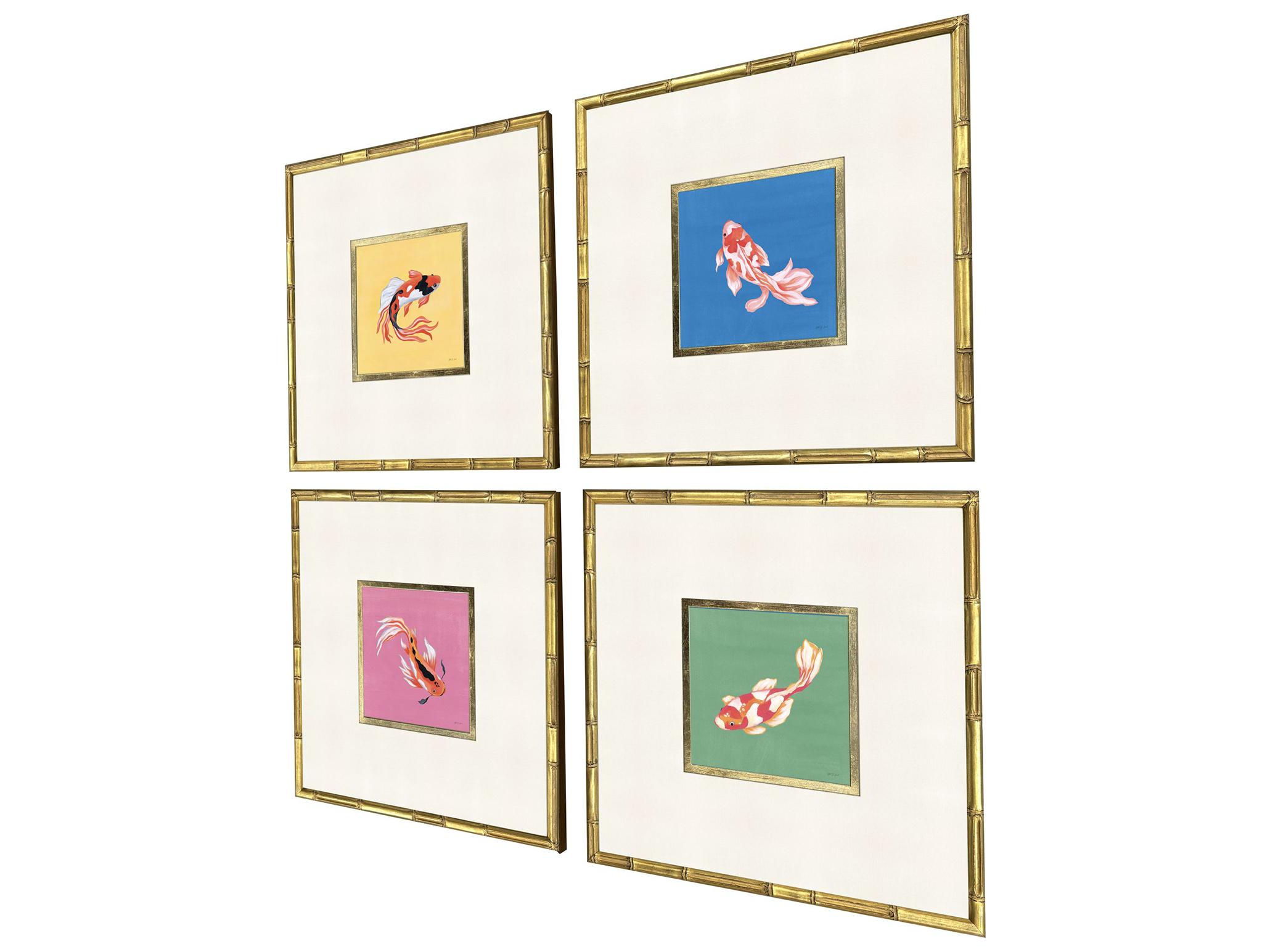Paragon Colorful Koi Framed Art - Set of 4