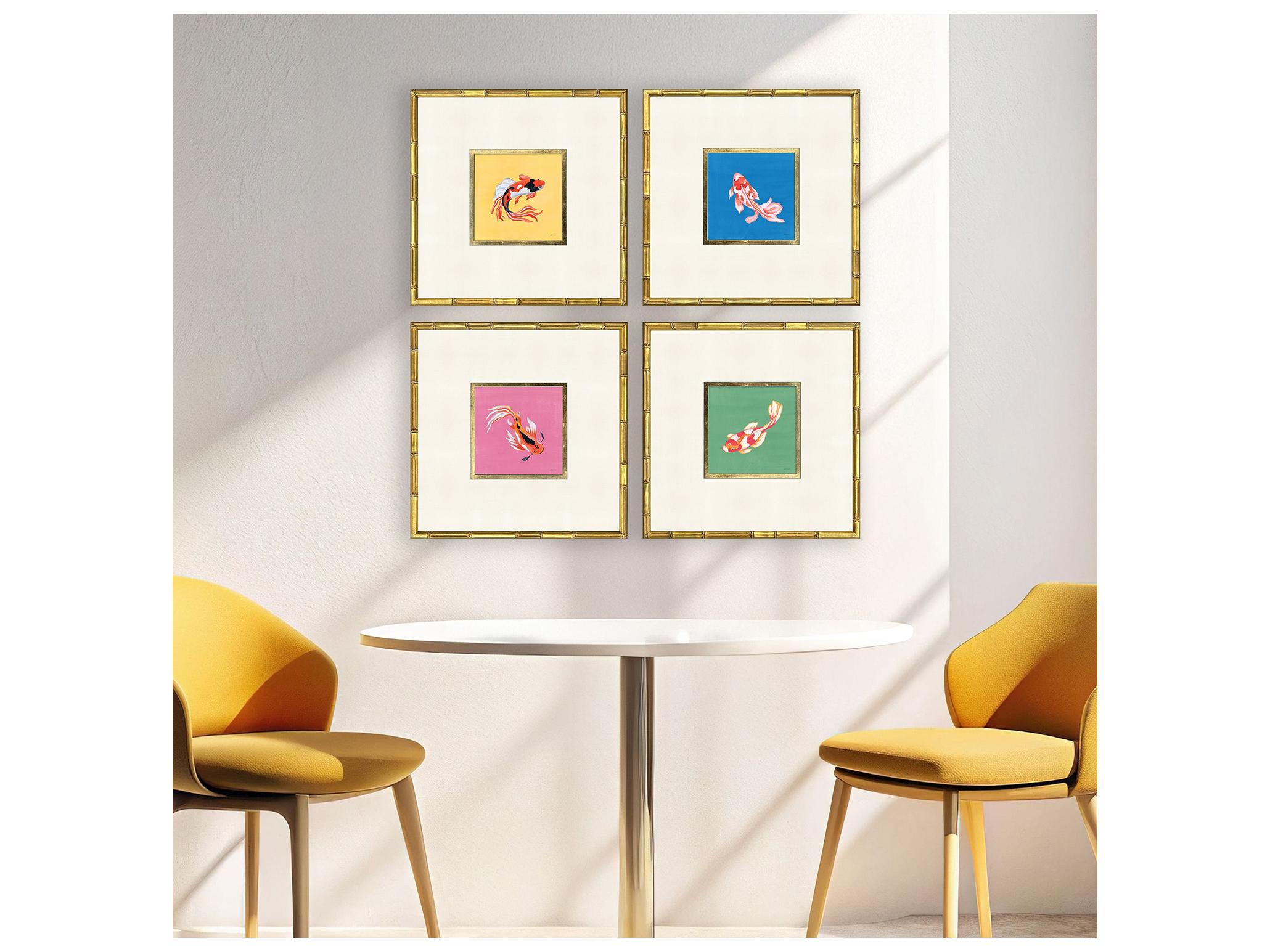 Paragon Colorful Koi Framed Art - Set of 4