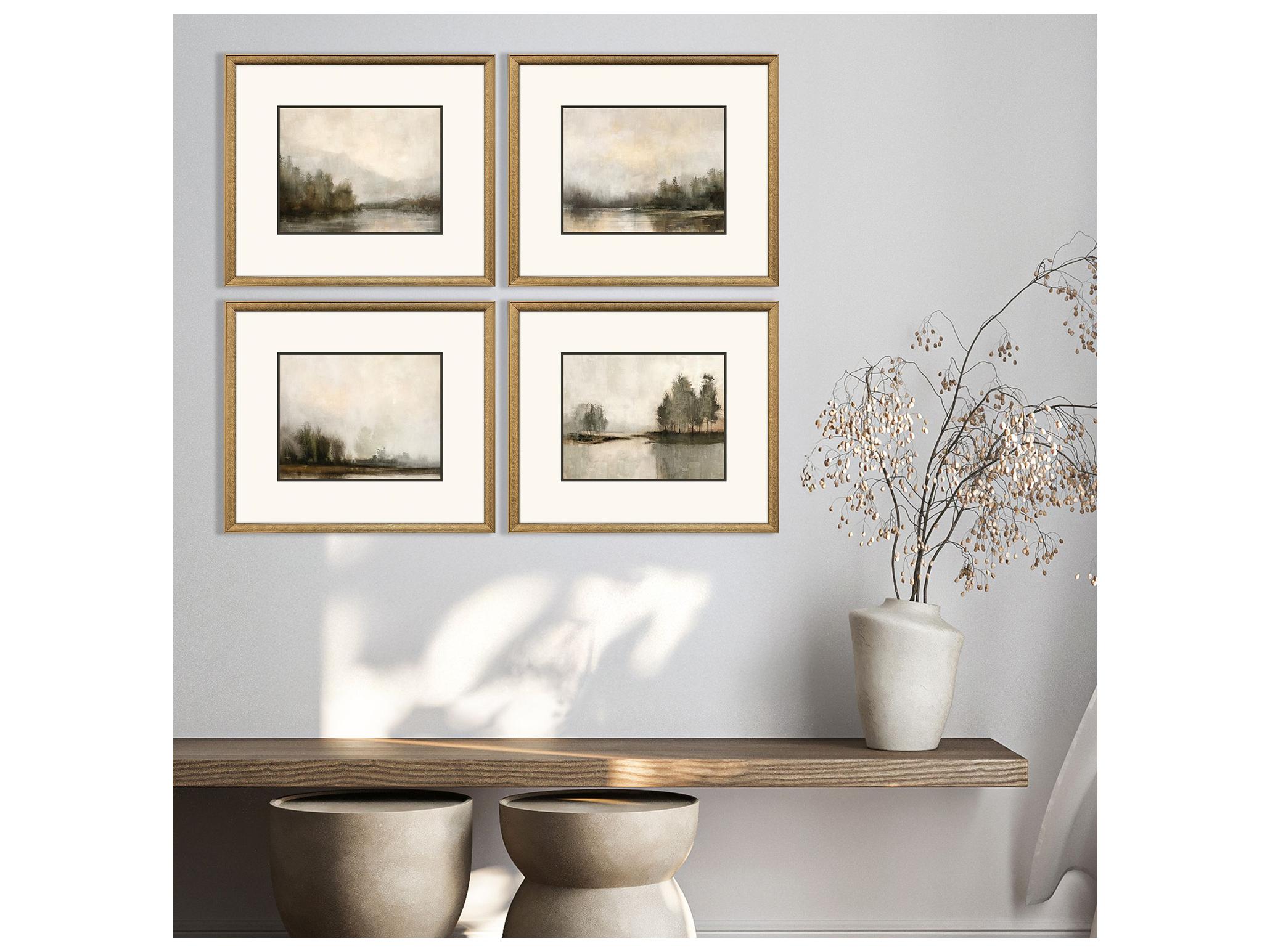 Paragon Muted Horizons Framed Art - Set of 4