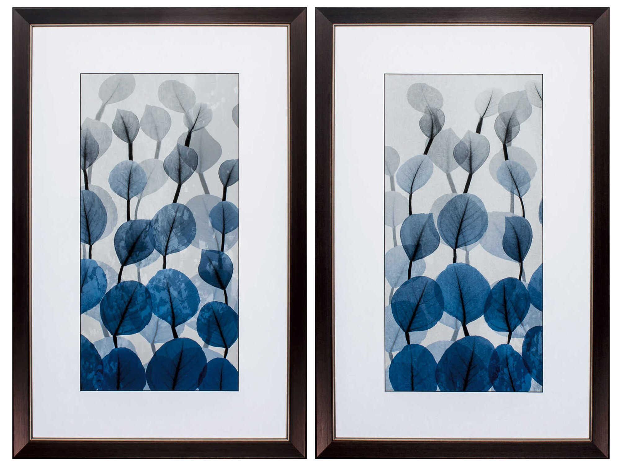 Paragon Florals Blue Leaves Wall Art Set of 2