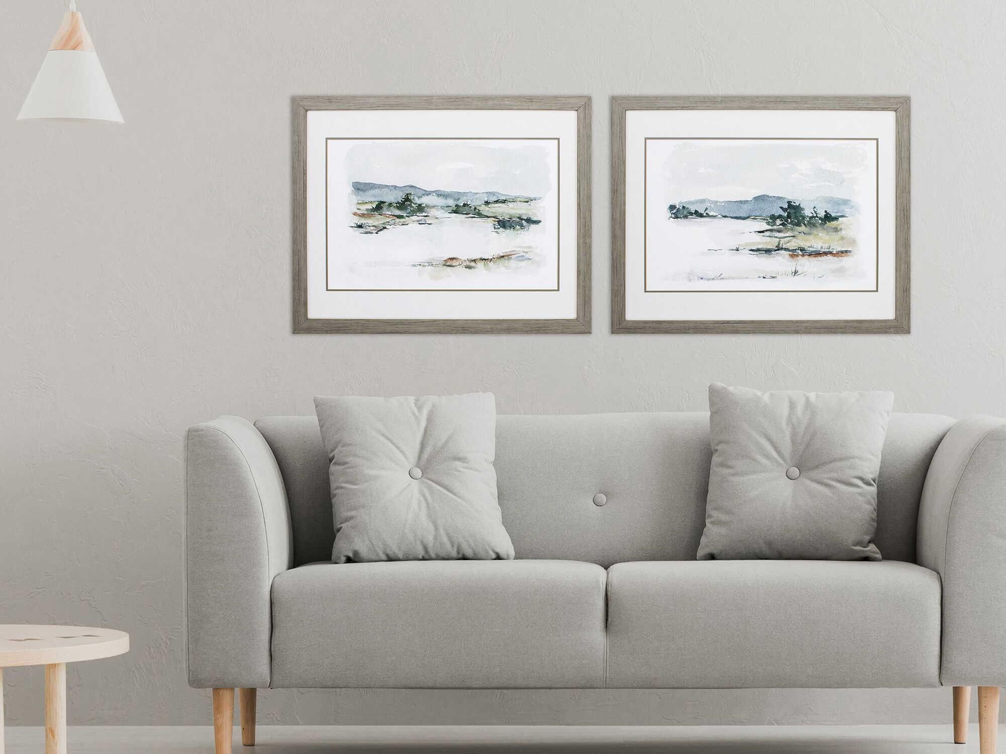 Paragon Landscapes Overcast Lake Study Wall Art Set of 2