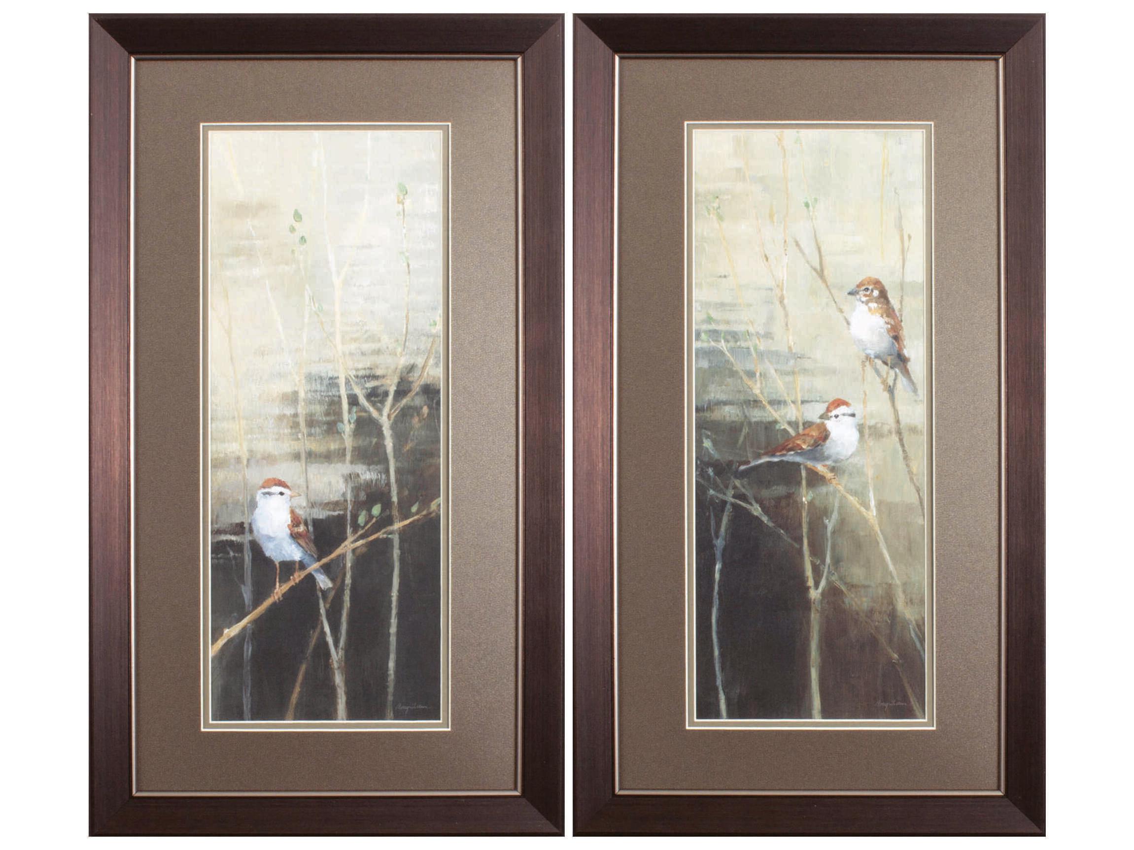 Paragon Florals Sparrows Dusk Wall Art Set of 2