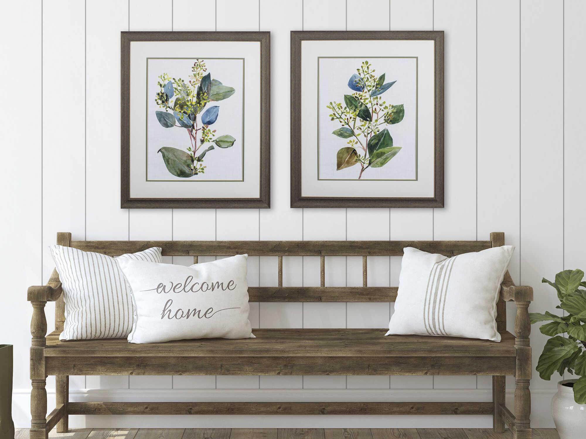 Paragon Florals Seeded Eucalyptus Wall Art Set of 2