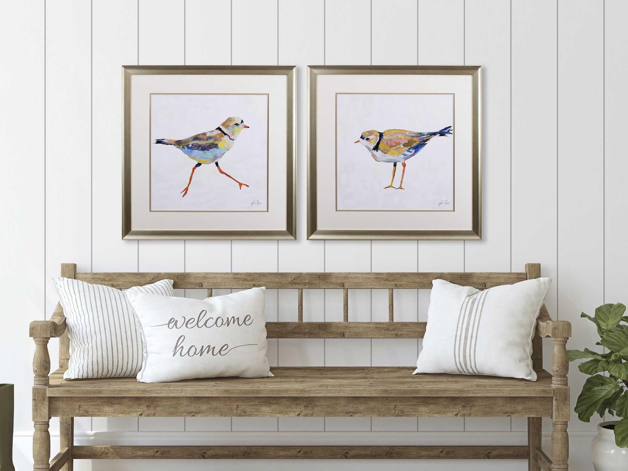 Paragon Florals Coastal Plover Wall Art Set of 2