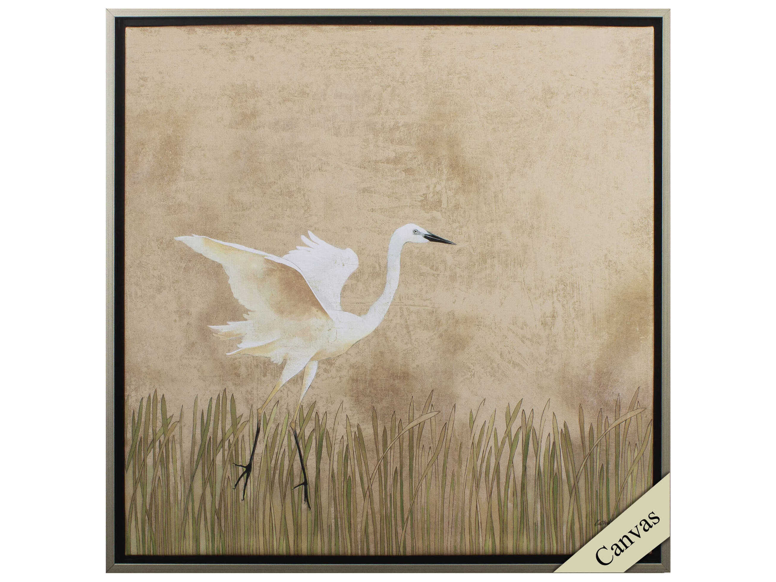 Paragon Florals Egret Alighting-I Canvas Wall Art