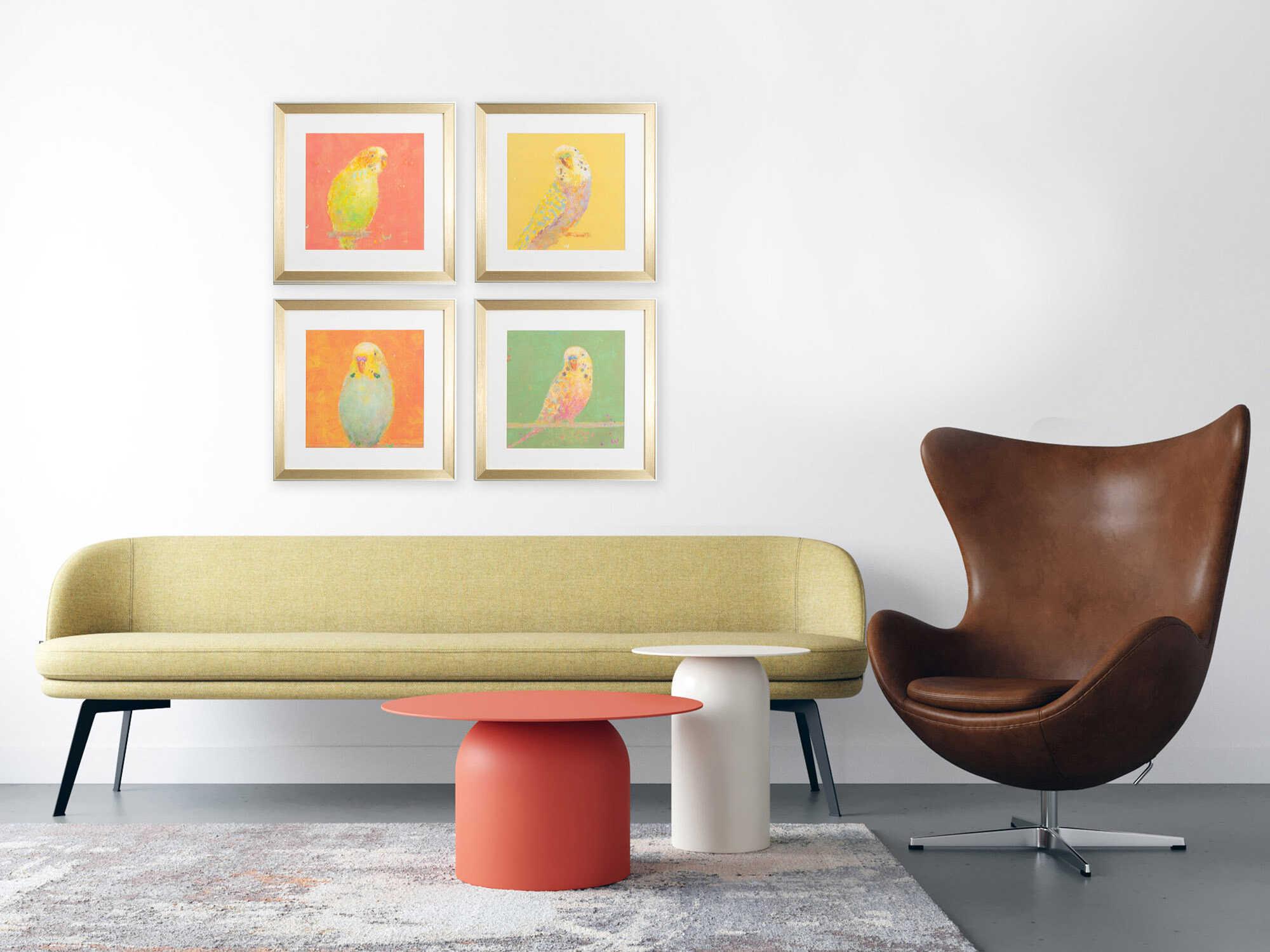 Paragon Florals Colorful Bird-B Wall Art Set of 4