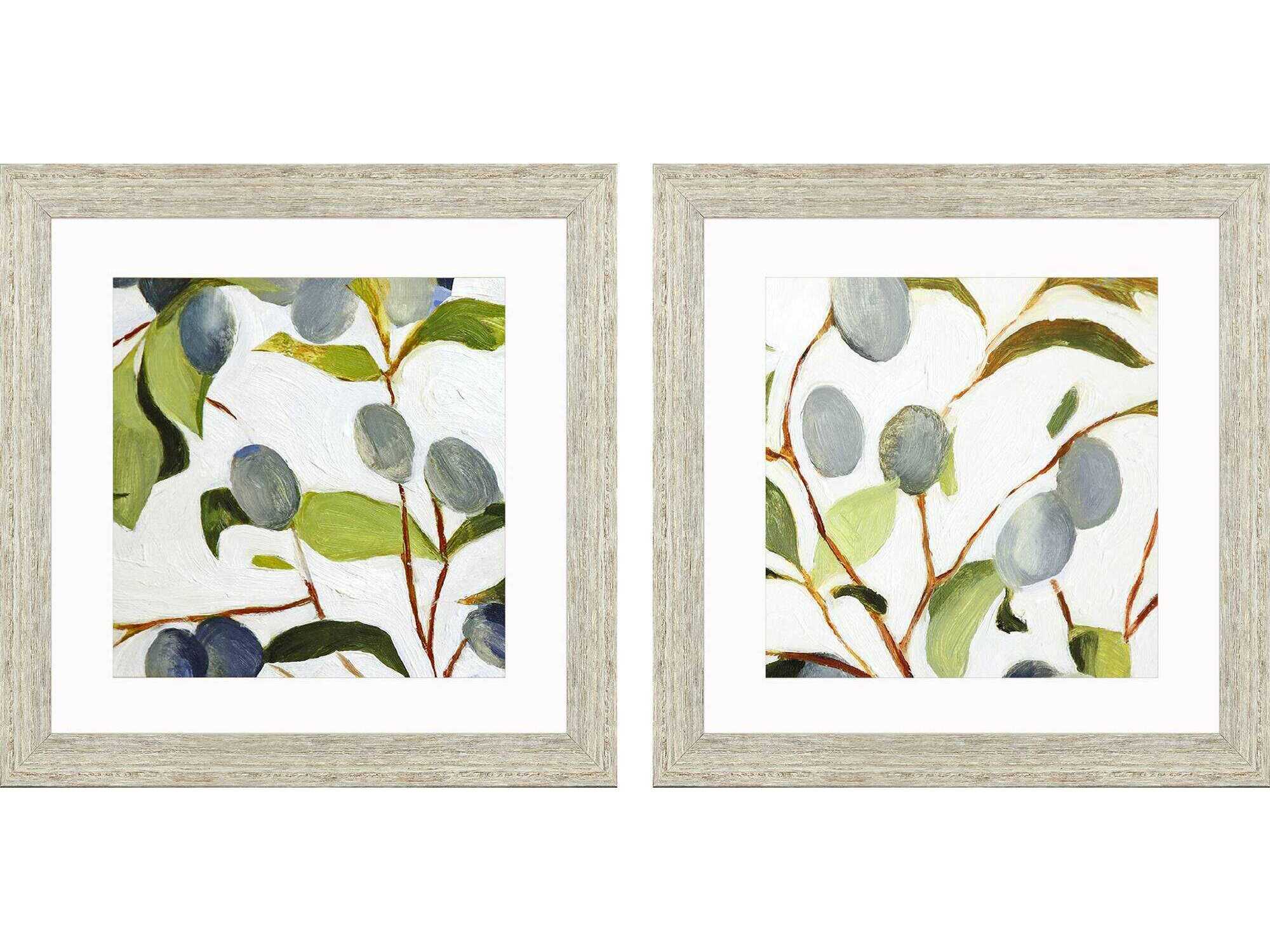 Paragon Florals Olive Branches-I Wall Art Set of 2