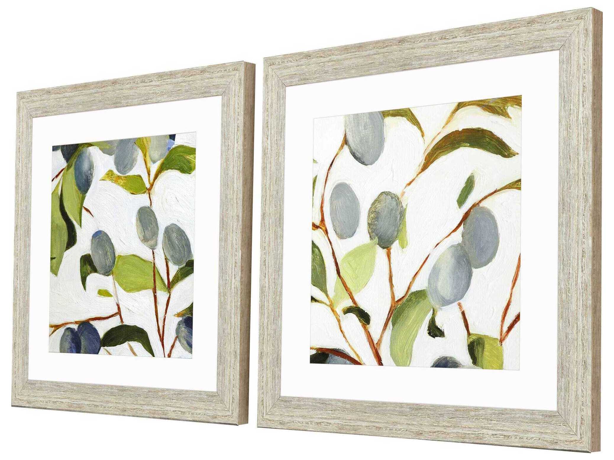 Paragon Florals Olive Branches-I Wall Art Set of 2