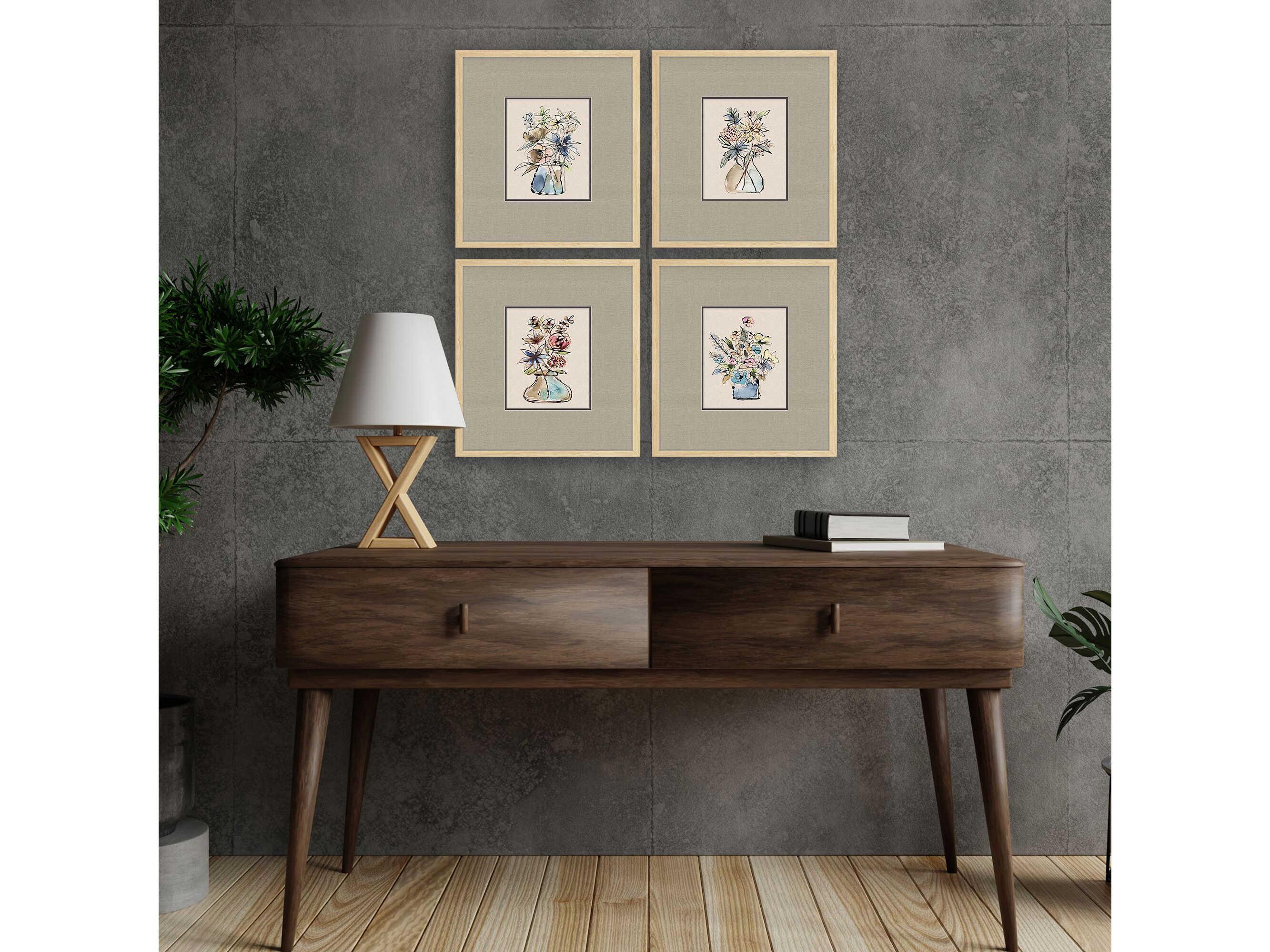 Paragon Florals Floral Sketch Wall Art Set of 4