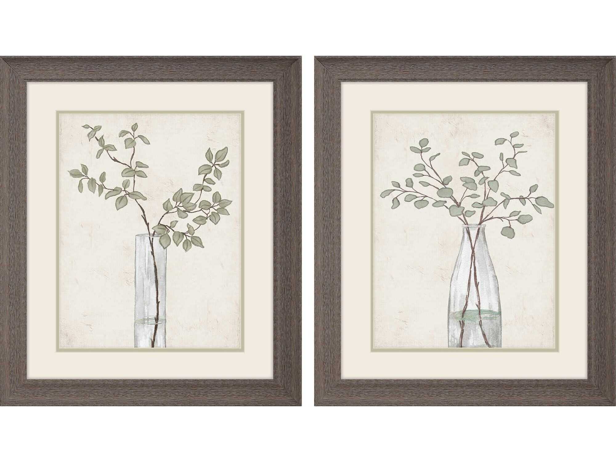 Paragon Florals Serenity Leaves Wall Art Set of 2