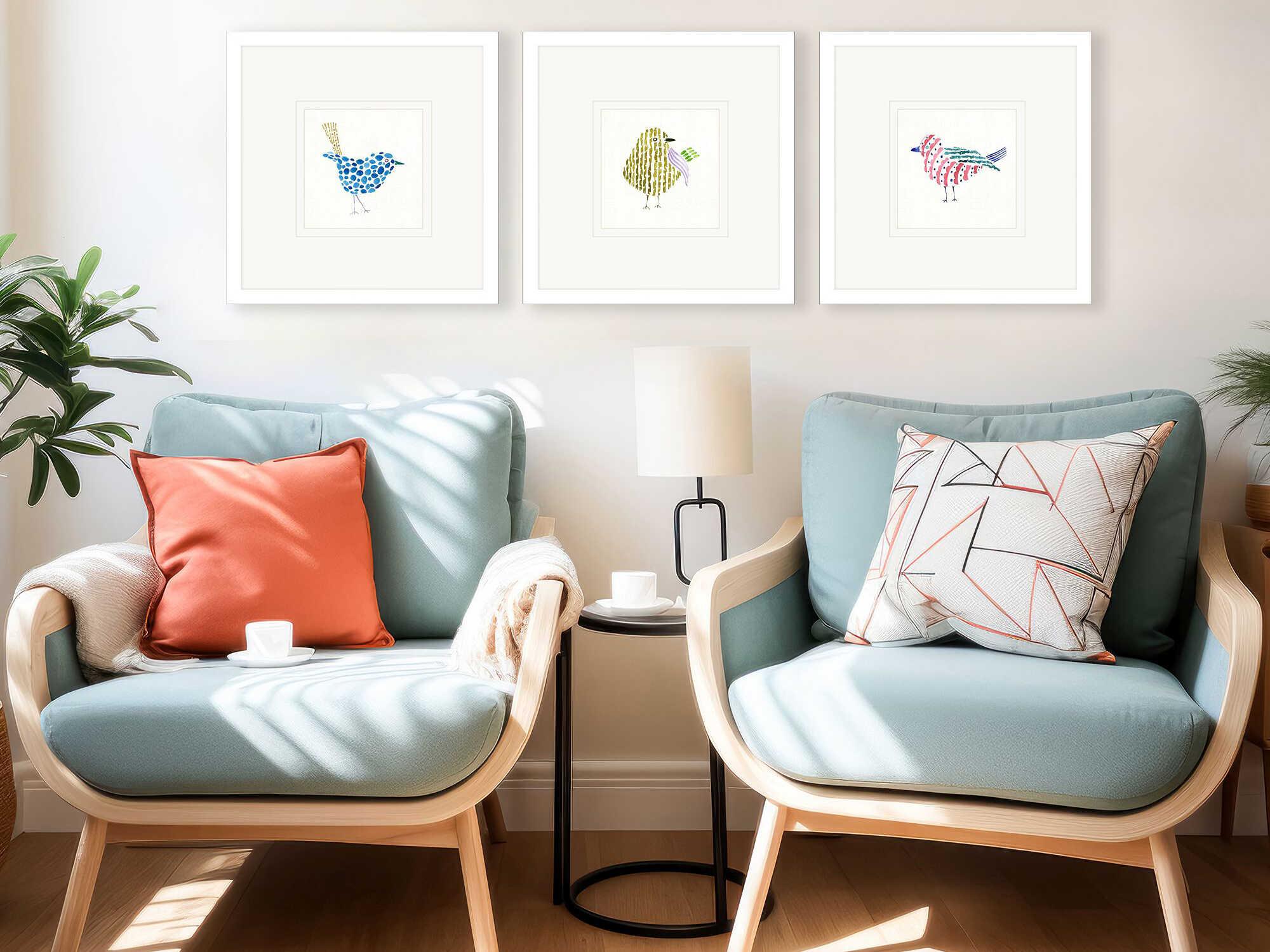 Paragon Conversation Birds-II Wall Art Set of 3