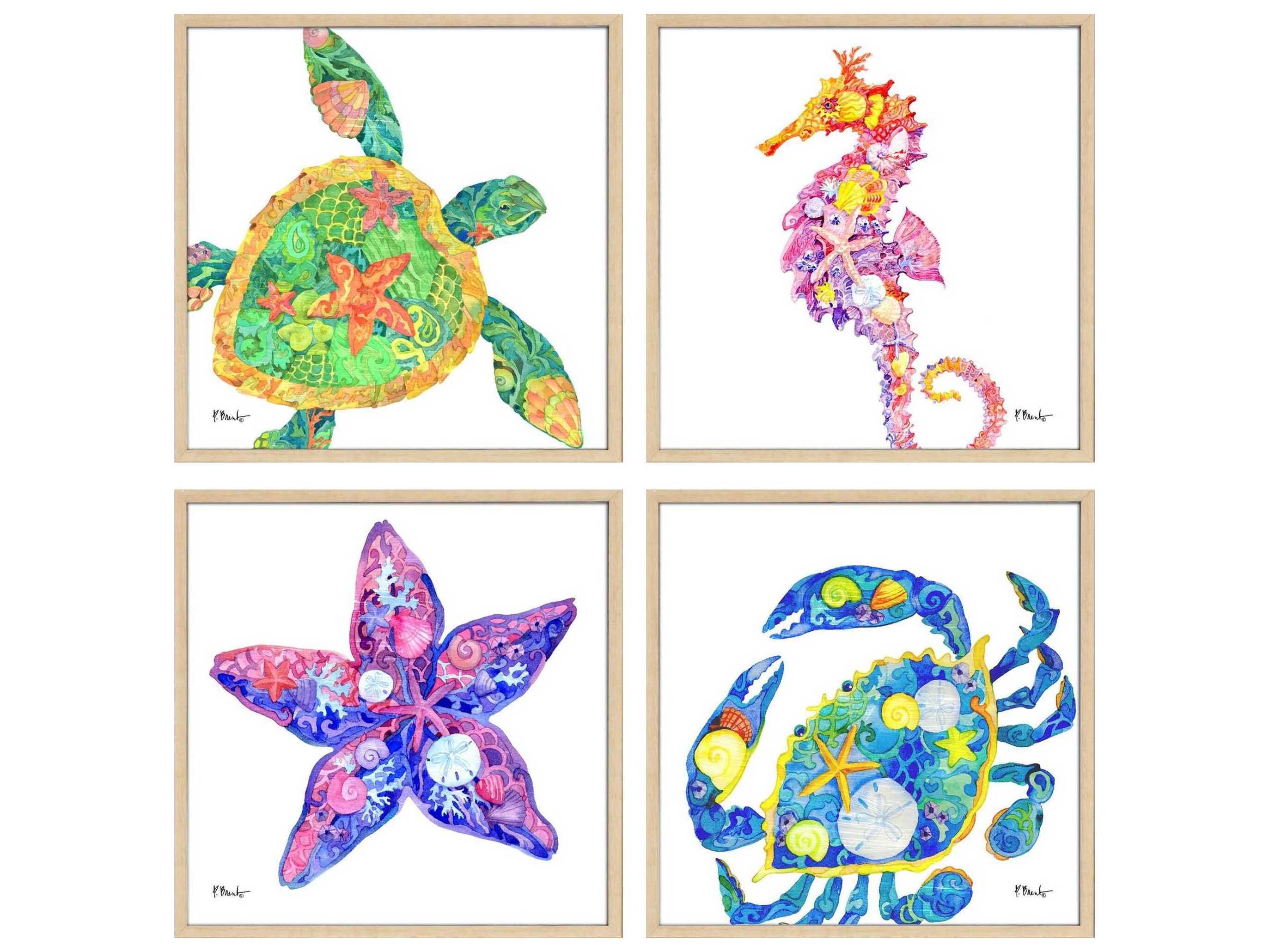 Paragon Nassau Sea Life Wall Art Set of 4