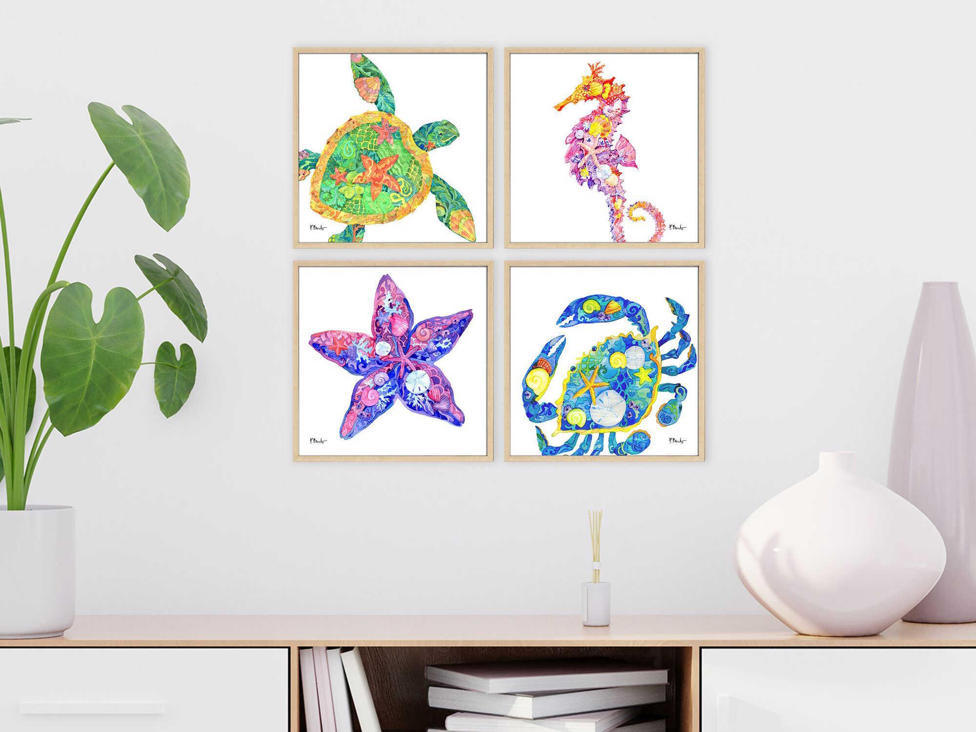 Paragon Nassau Sea Life Wall Art Set of 4