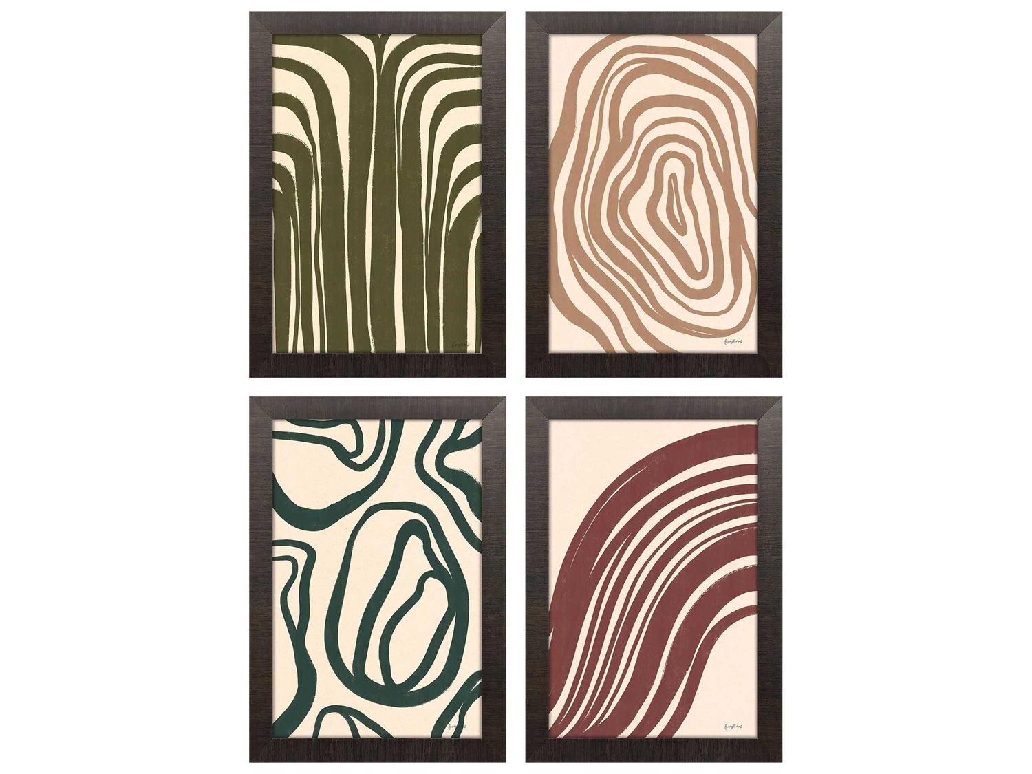 Paragon Abstract Organic Abstracts Wall Art Set of 4