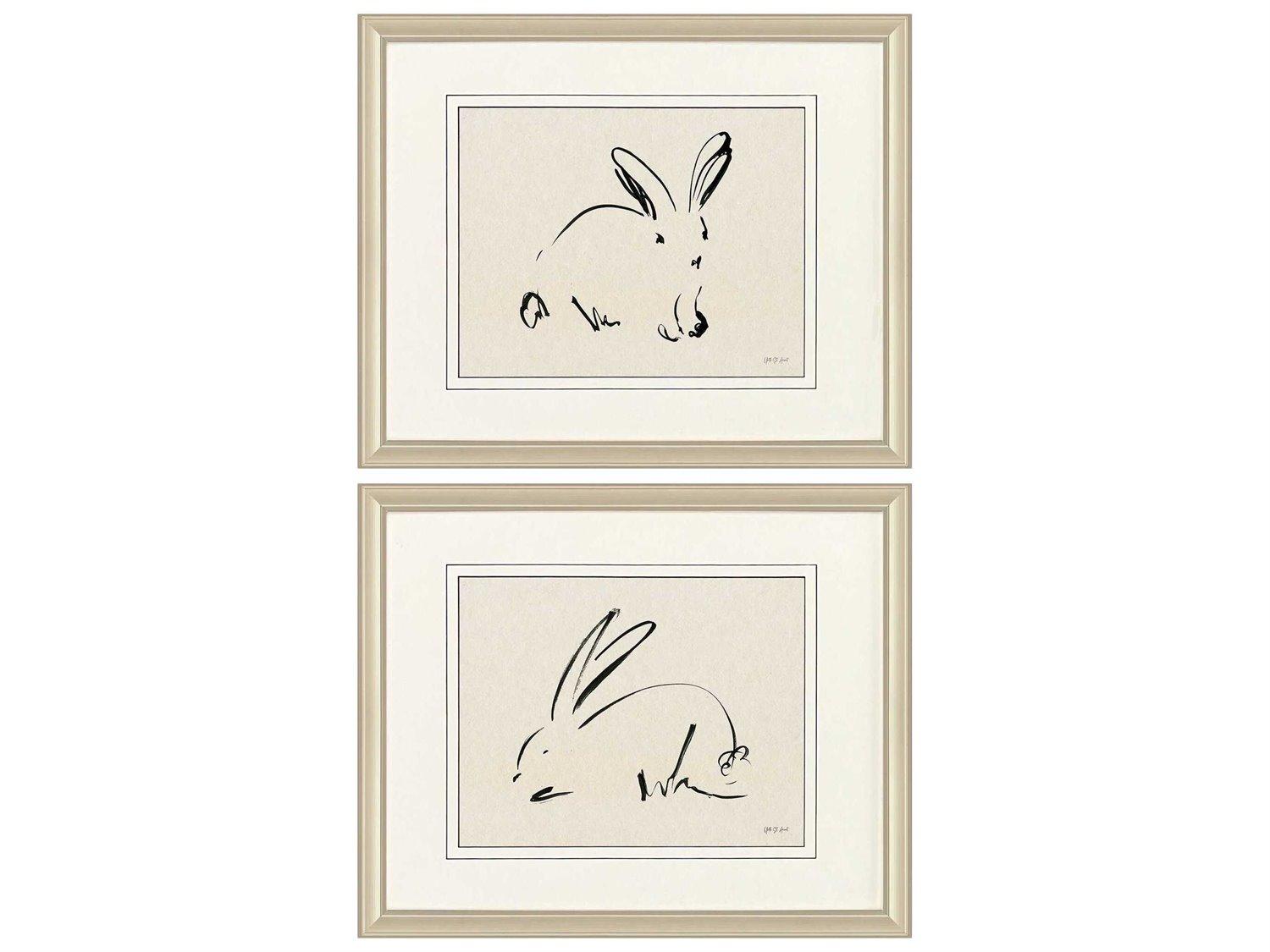 Paragon Animals Illustrative Bunny Wall Art Set of 2