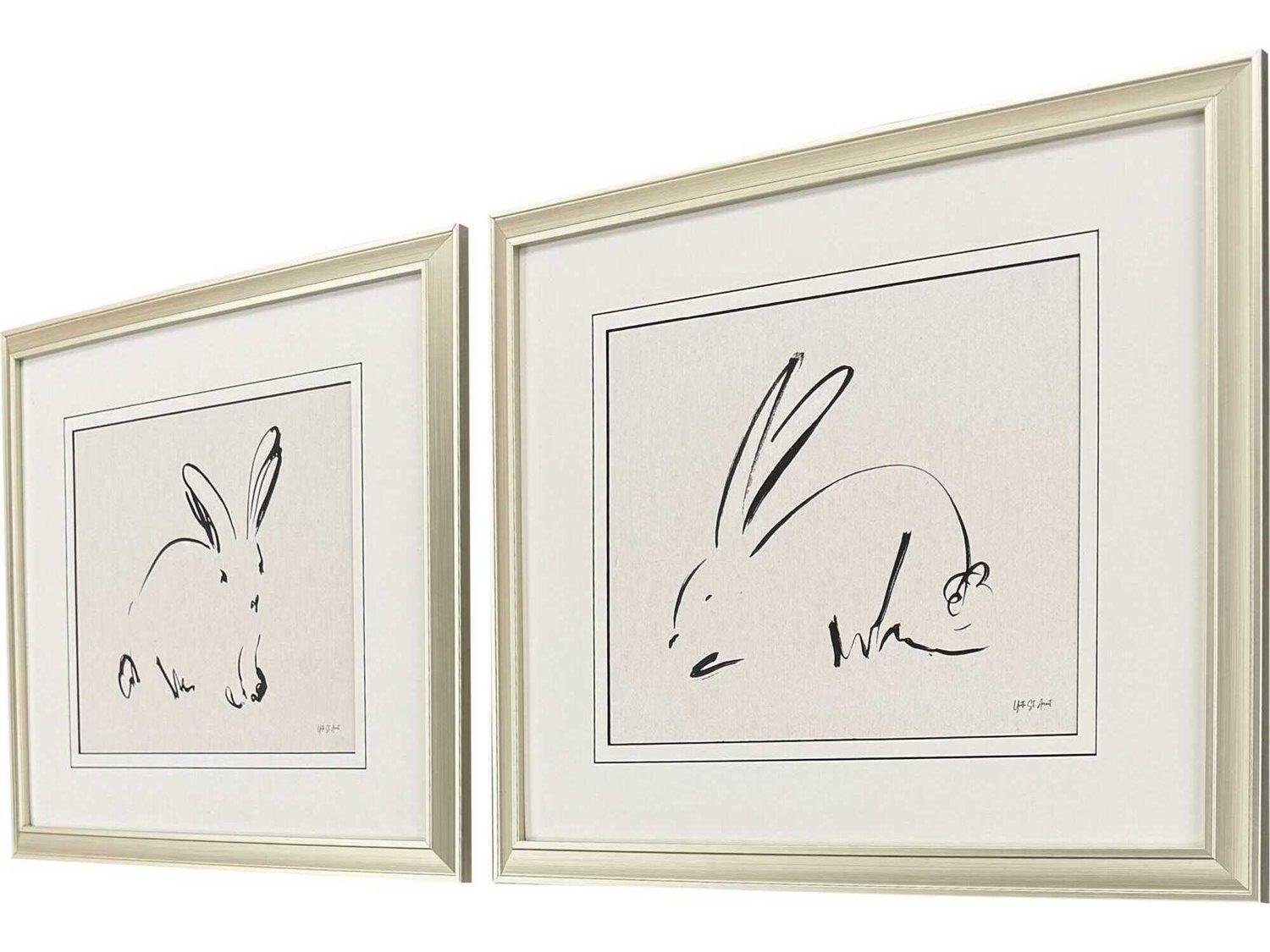 Paragon Animals Illustrative Bunny Wall Art Set of 2