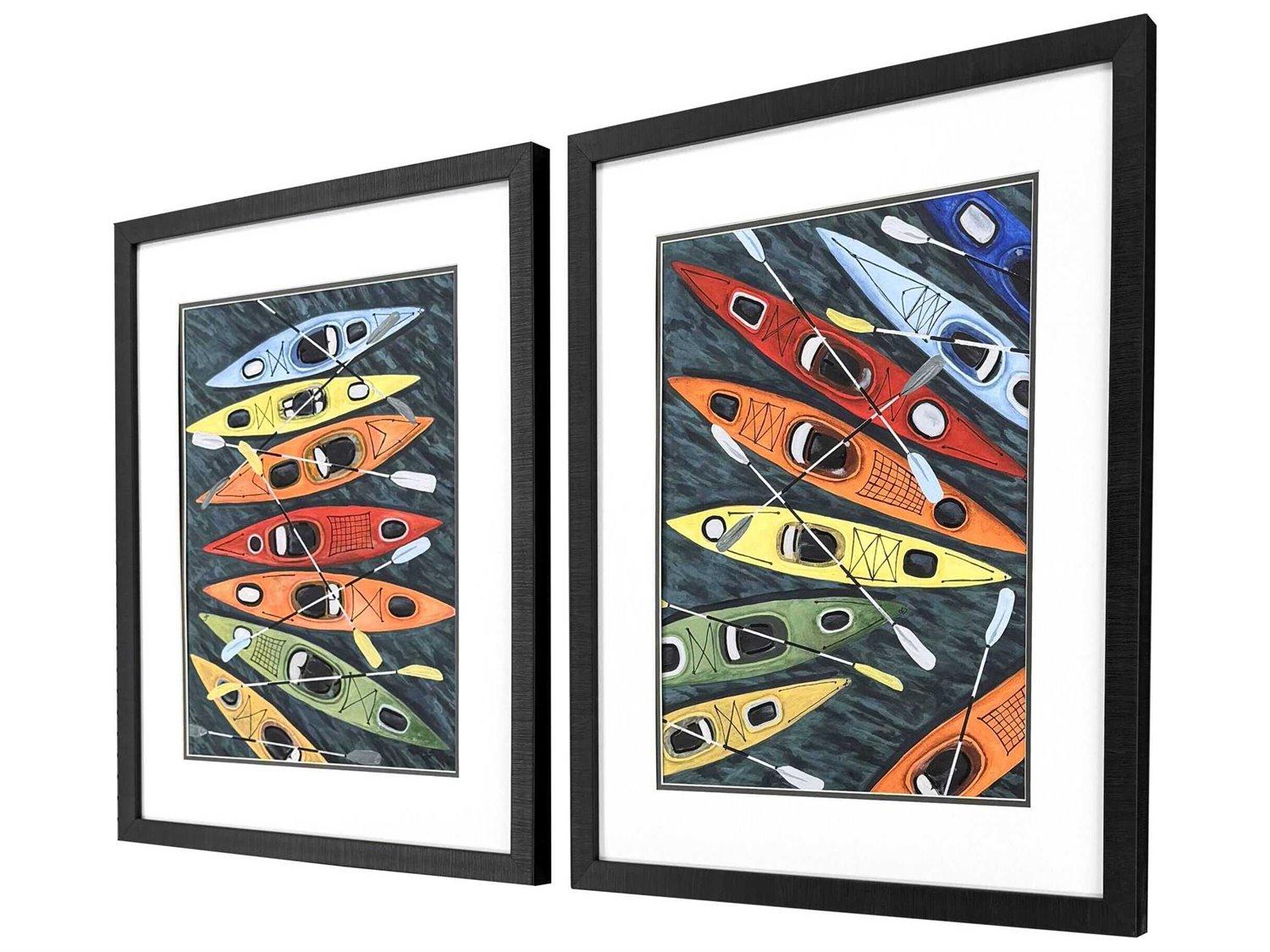 Paragon Sporting Colorful Kayaks Wall Art Set of 2