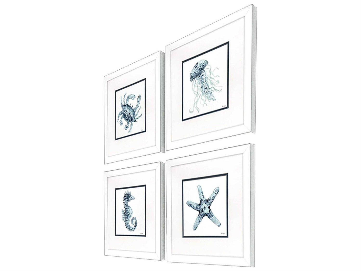 Paragon Animals Water Sea Creatures Wall Art Set of 4