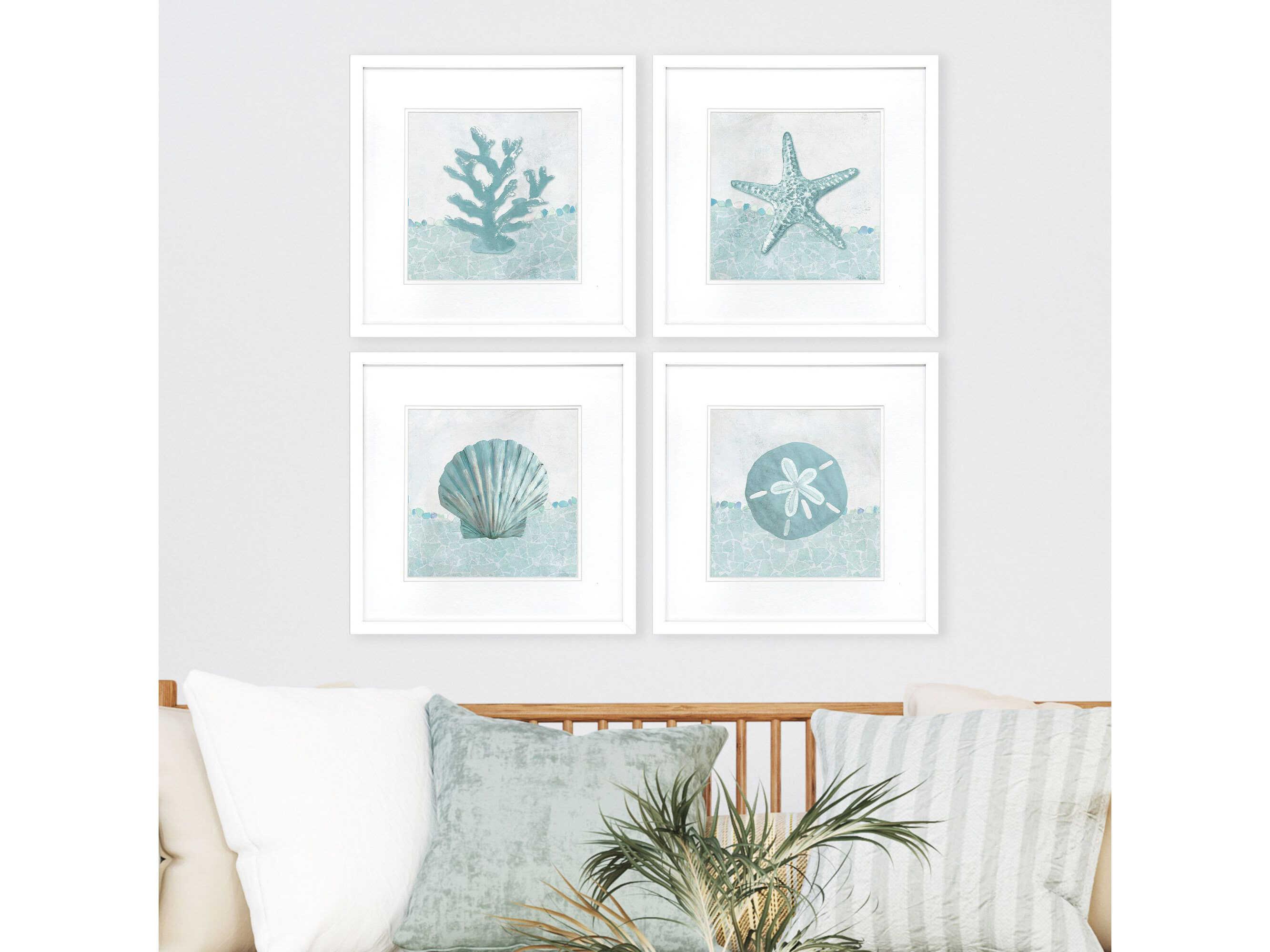 Paragon Animals Coastal Mosaic Wall Art Set of 4