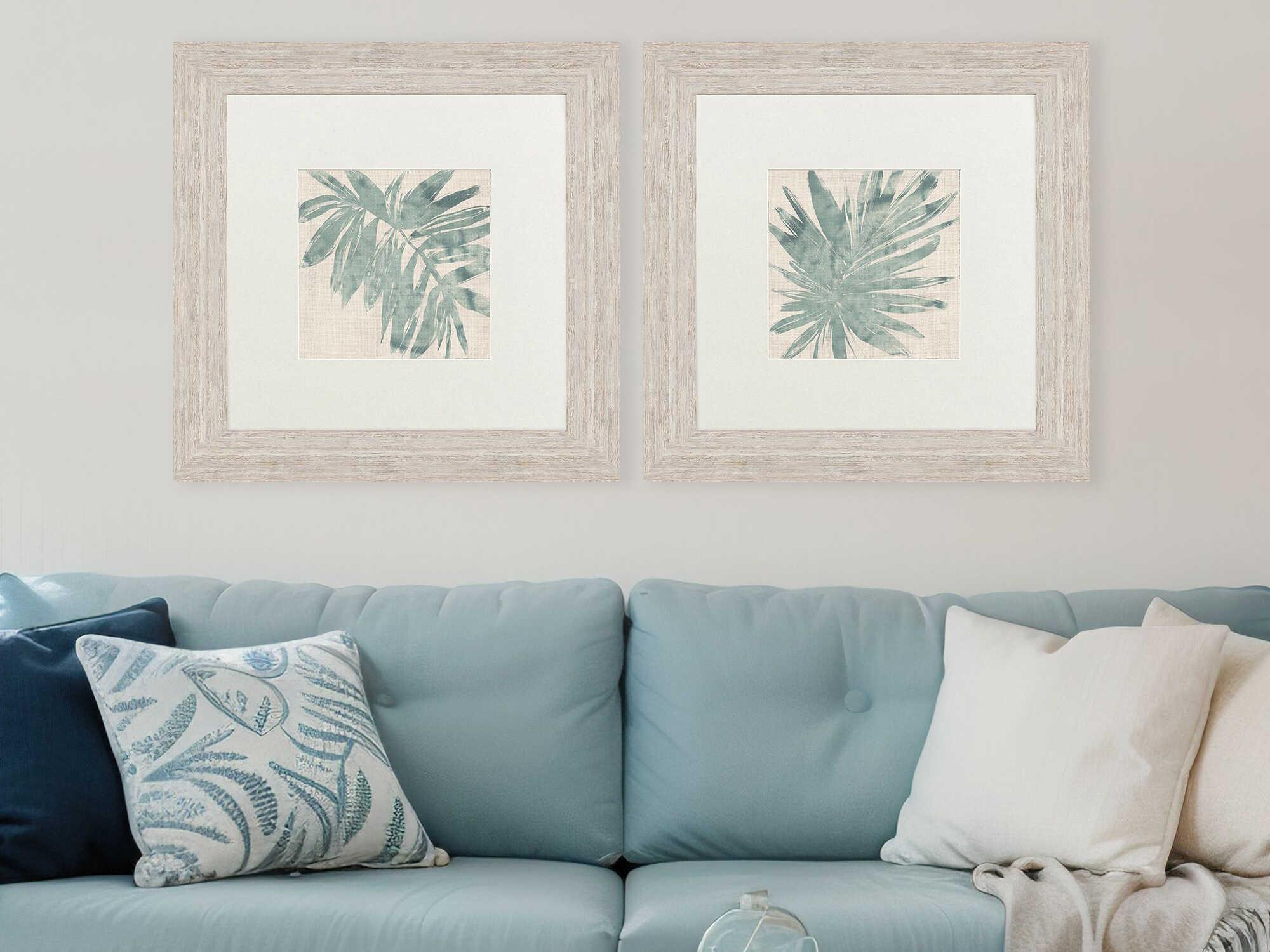 Paragon Florals Burlap Ocean Palm-I Wall Art Set of 2