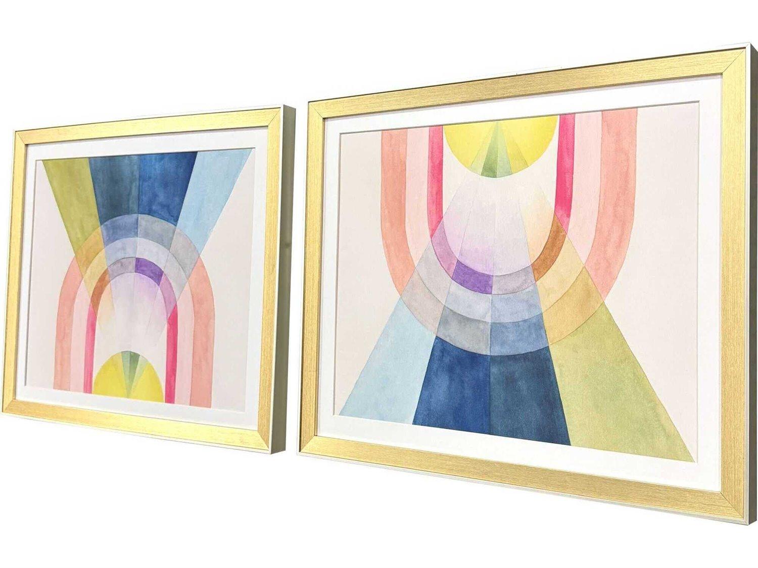 Paragon Abstract Beamed Wall Art Set of 2