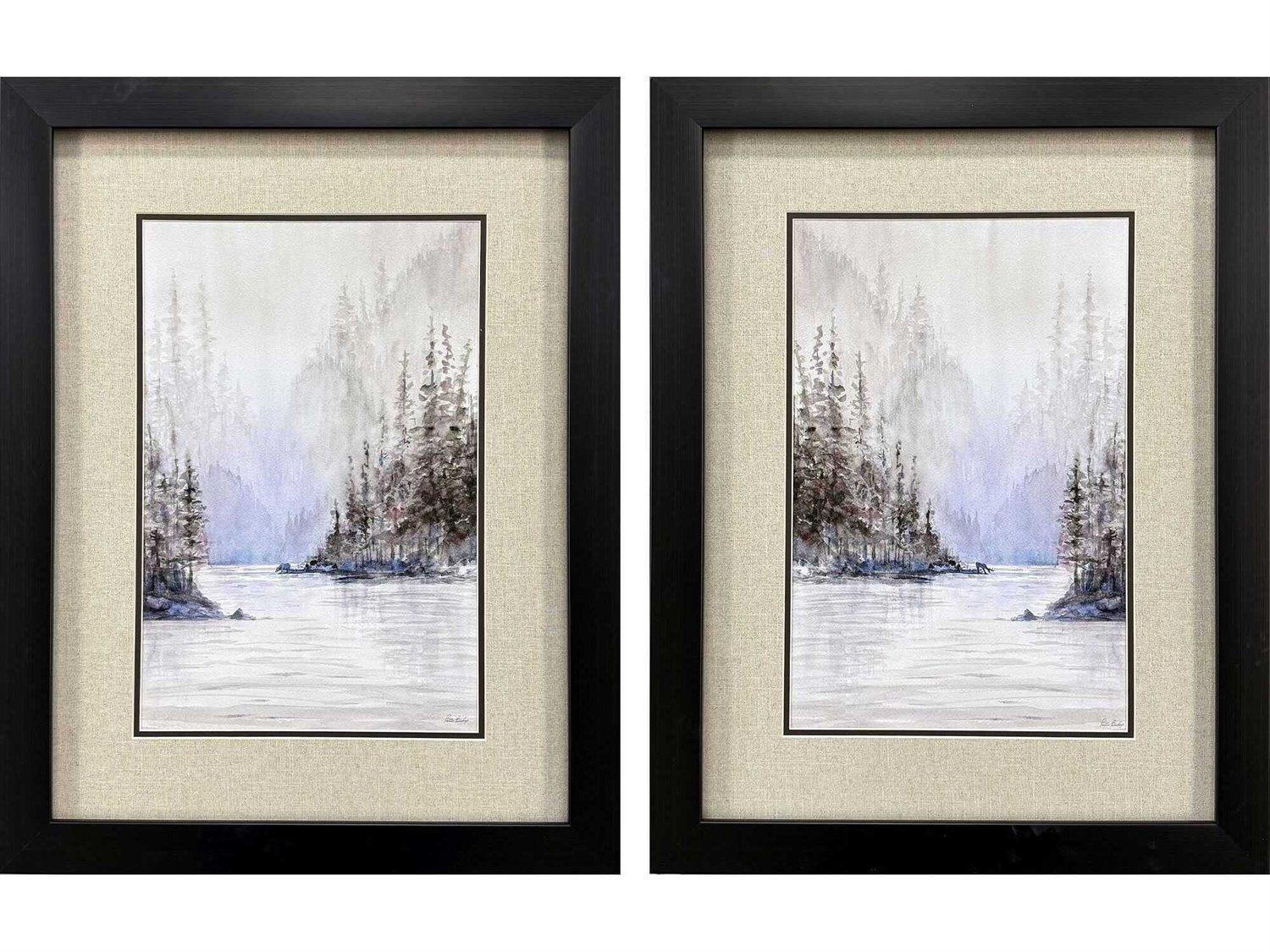Paragon Scenic Mountain River Wall Art Set of 2