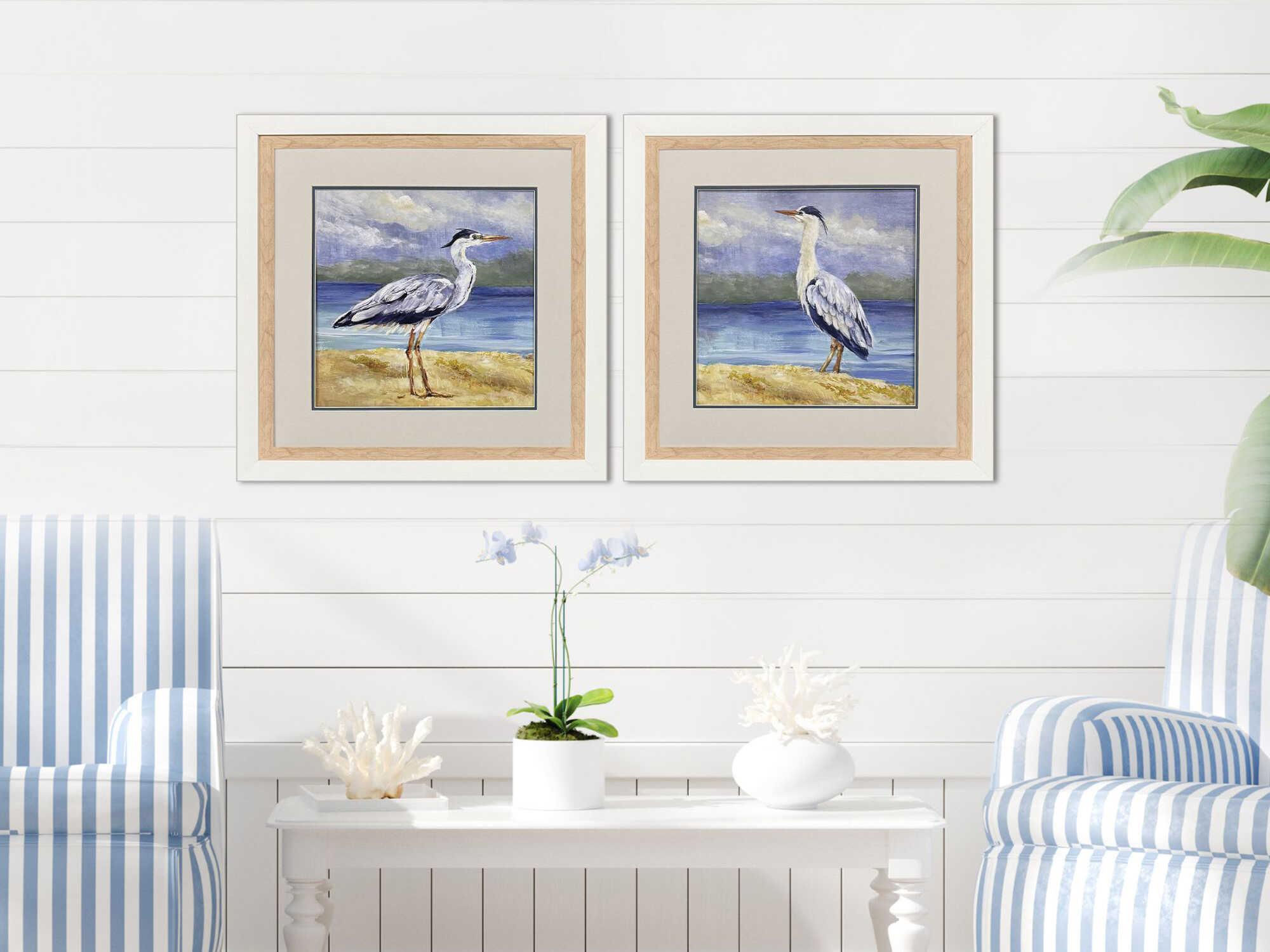 Paragon Animals Heron by the Sea Wall Art Set of 2