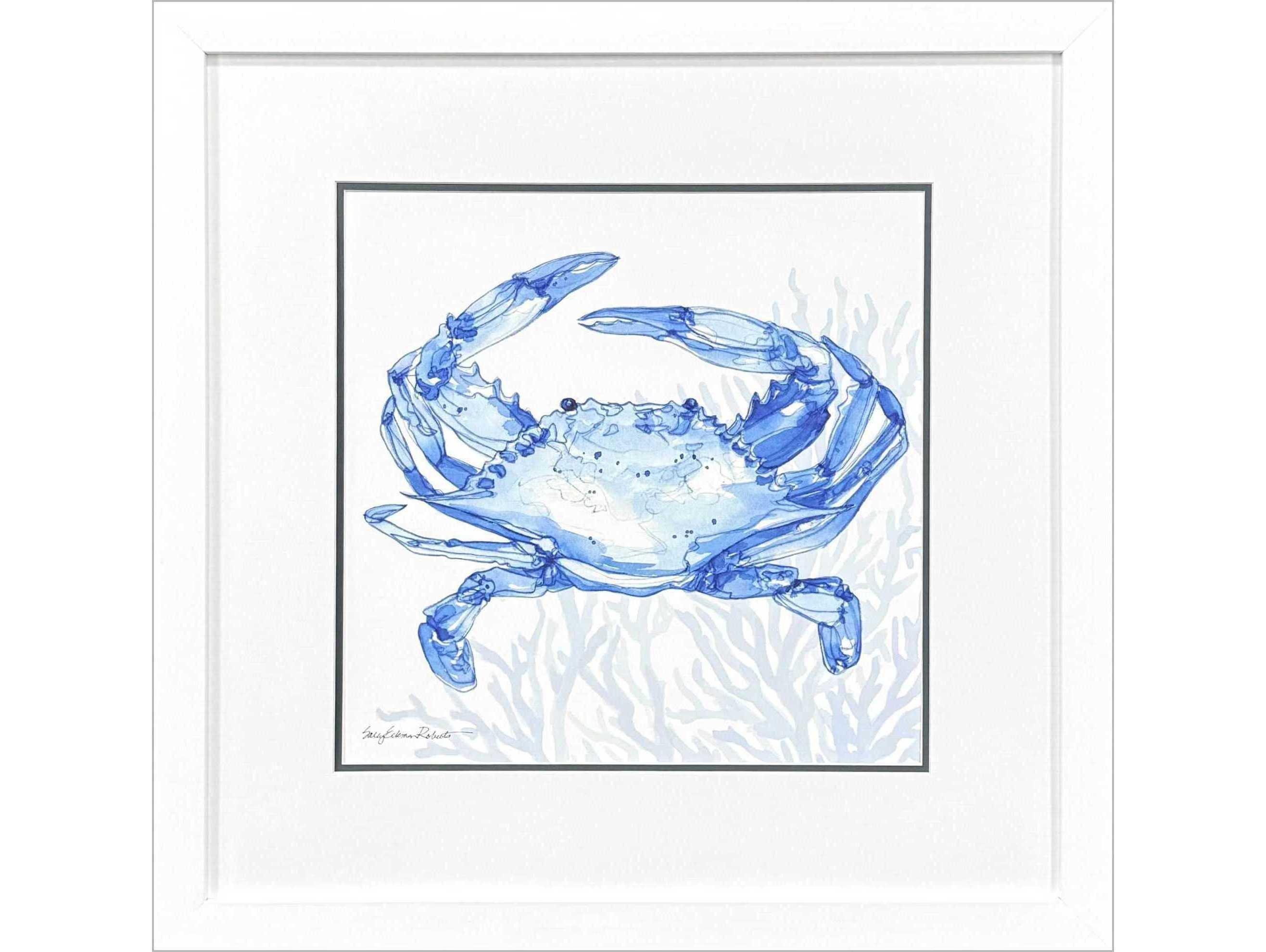 Paragon Animals Indigo Ocean Crab Wall Art