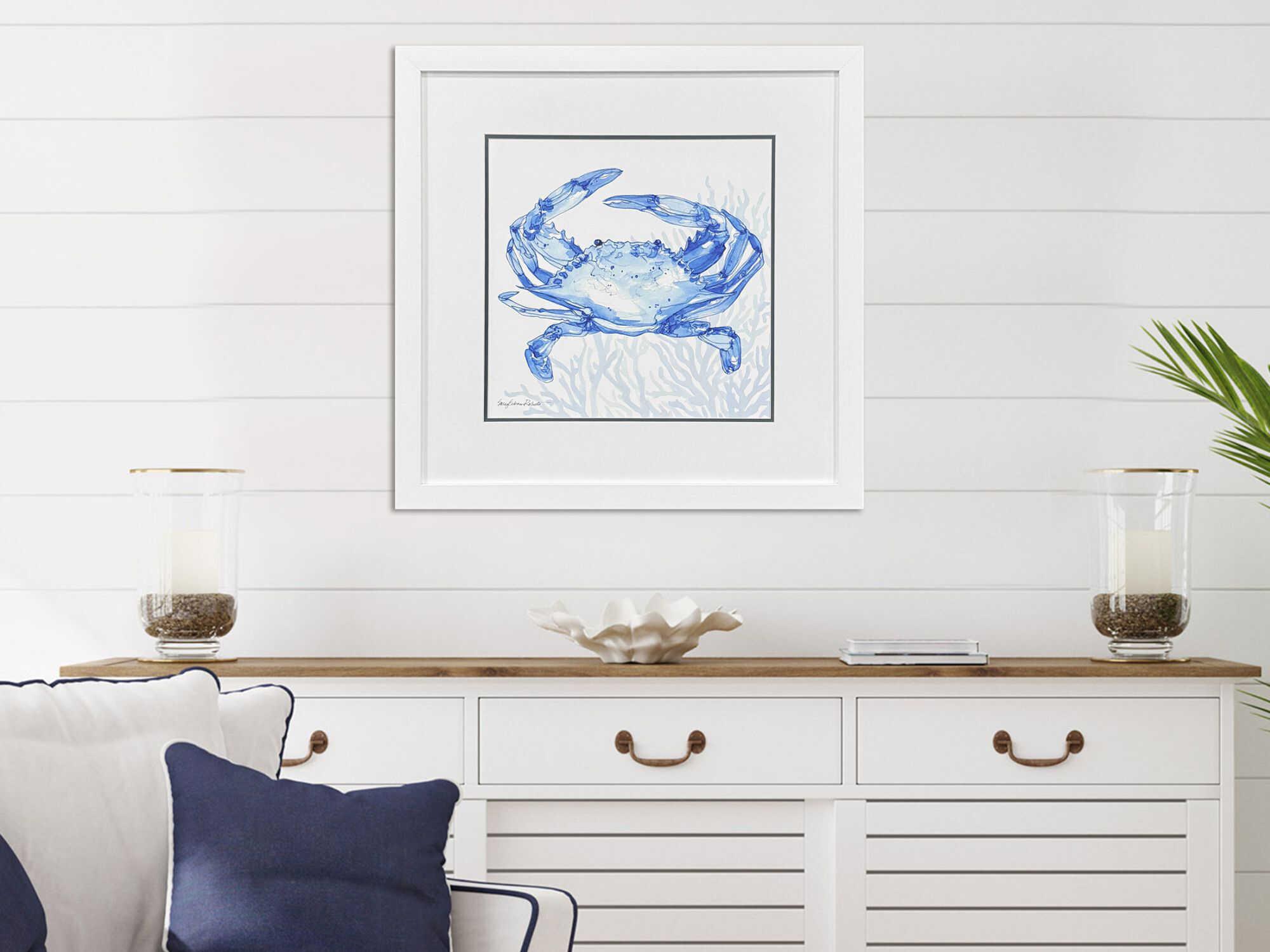 Paragon Animals Indigo Ocean Crab Wall Art