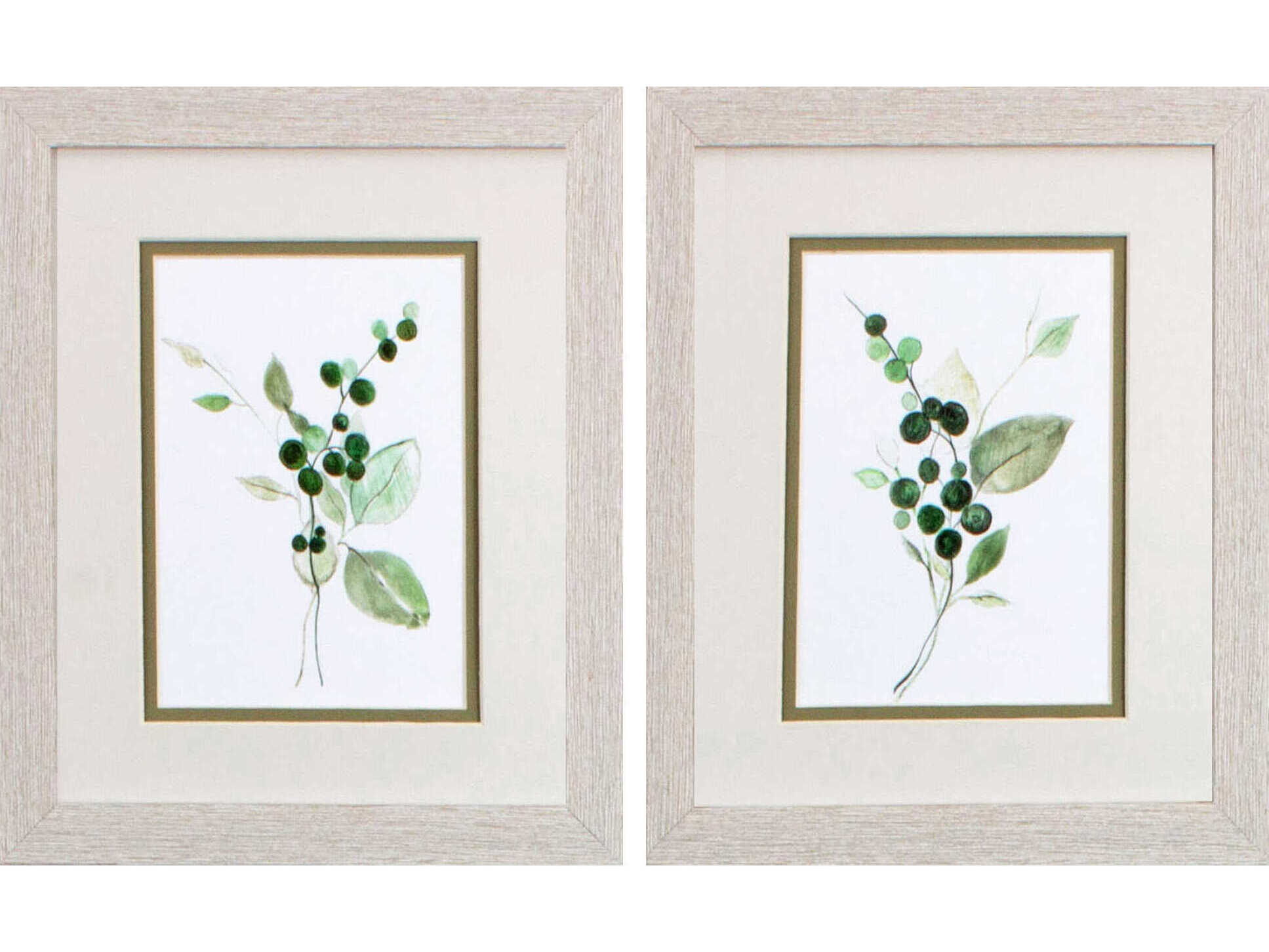 Paragon Florals Sprigs in Green Wall Art Set of 2