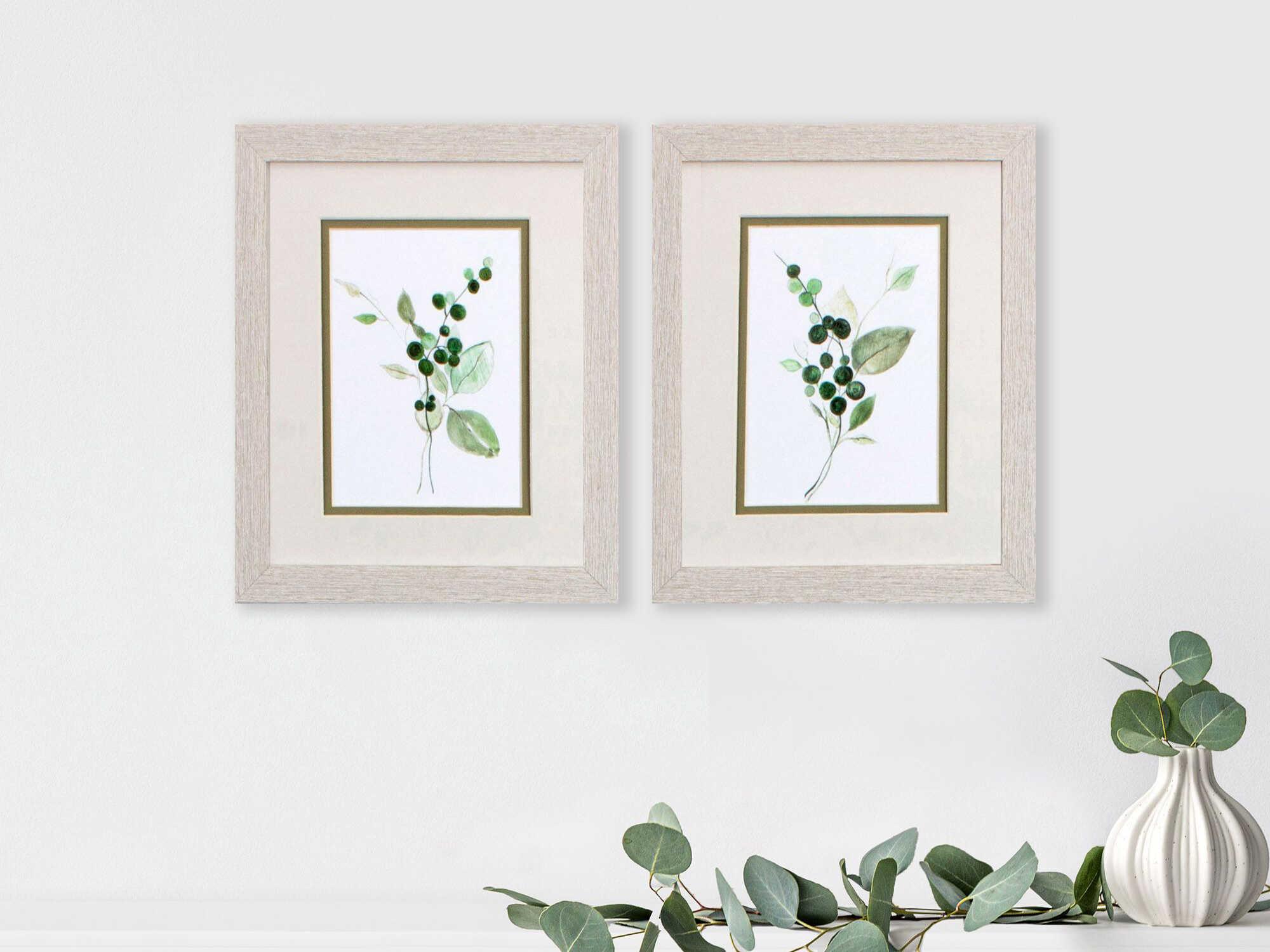 Paragon Florals Sprigs in Green Wall Art Set of 2