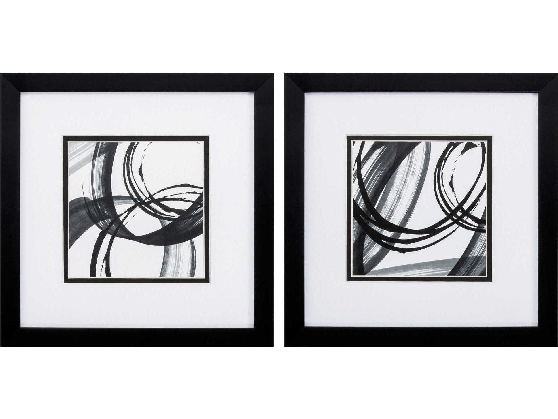 Paragon Abstract Black Rings Wall Art Set of 2