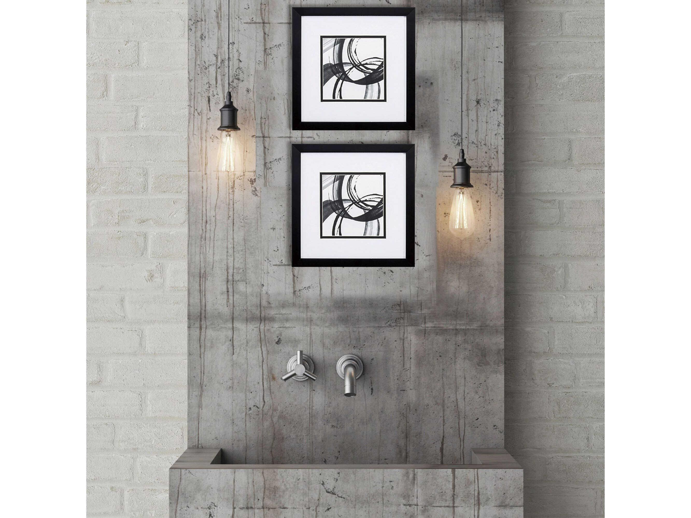 Paragon Abstract Black Rings Wall Art Set of 2