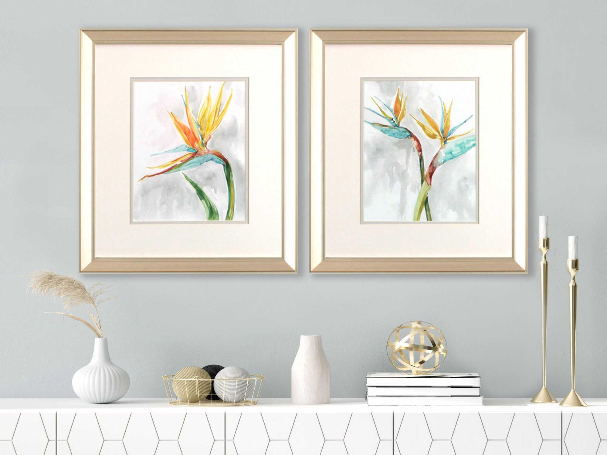Paragon Florals Bird of Paradise Wall Art Set of 2