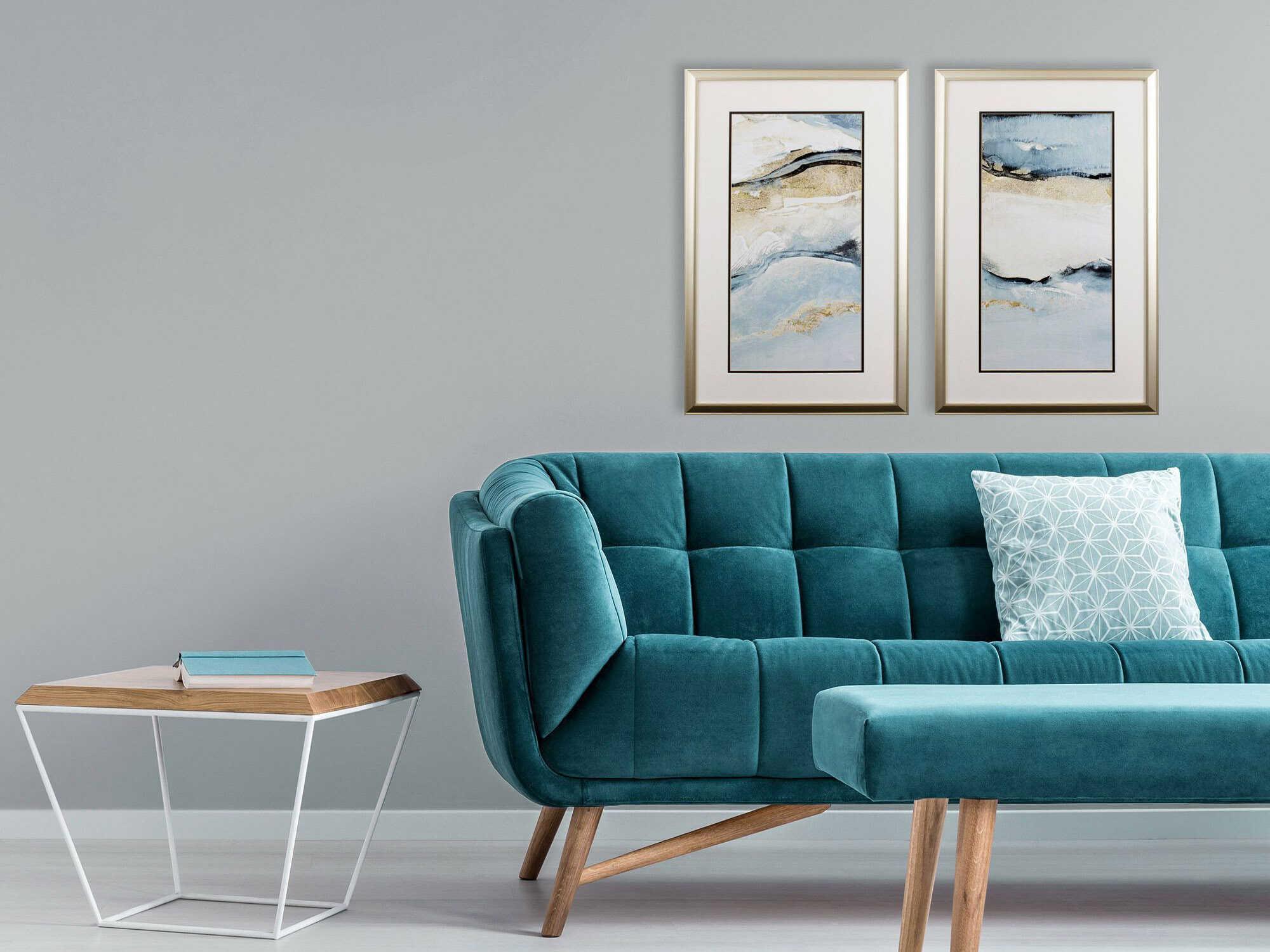 Paragon Abstract Blue Crystalline Wall Art Set of 2