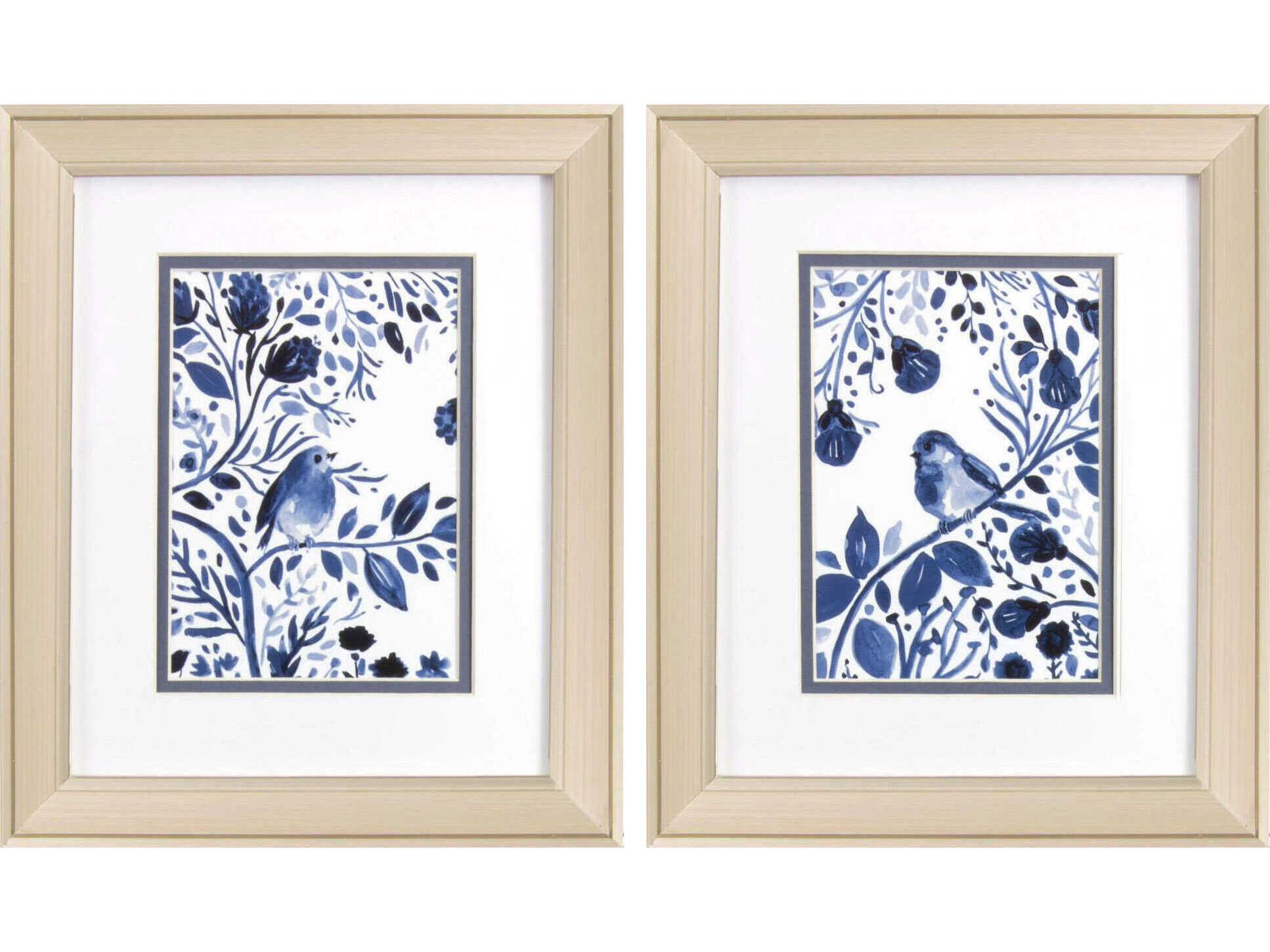 Paragon Florals Indigo Song Wall Art Set of 2