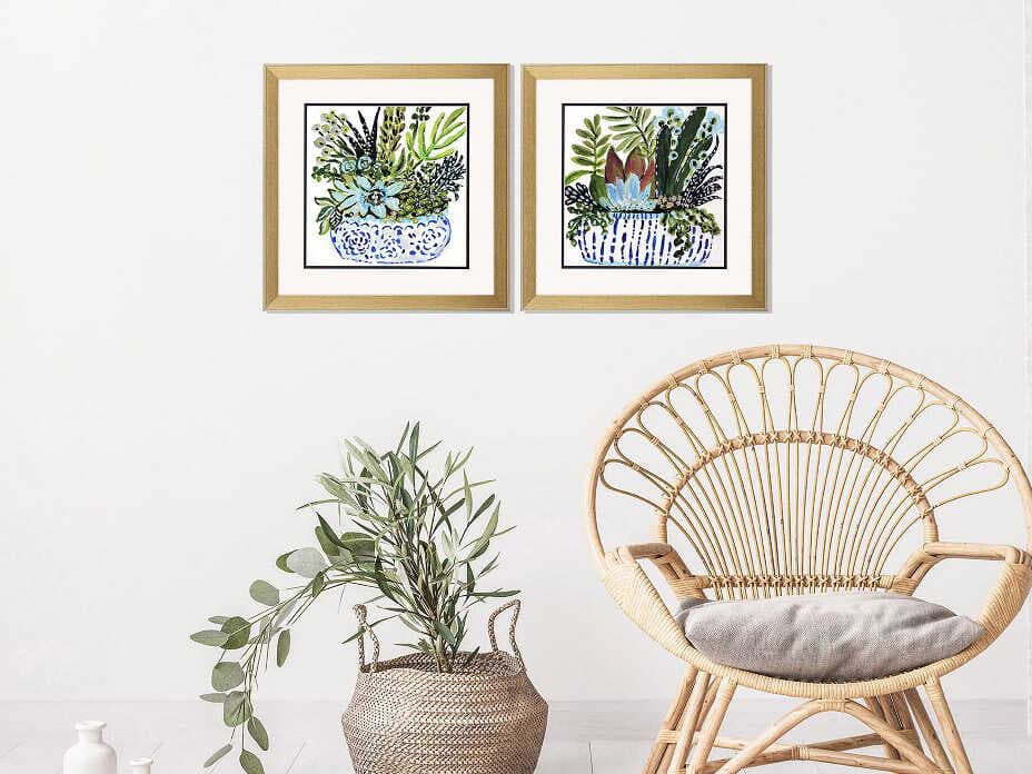 Paragon Florals Succulent Garden-I Wall Art Set of 2