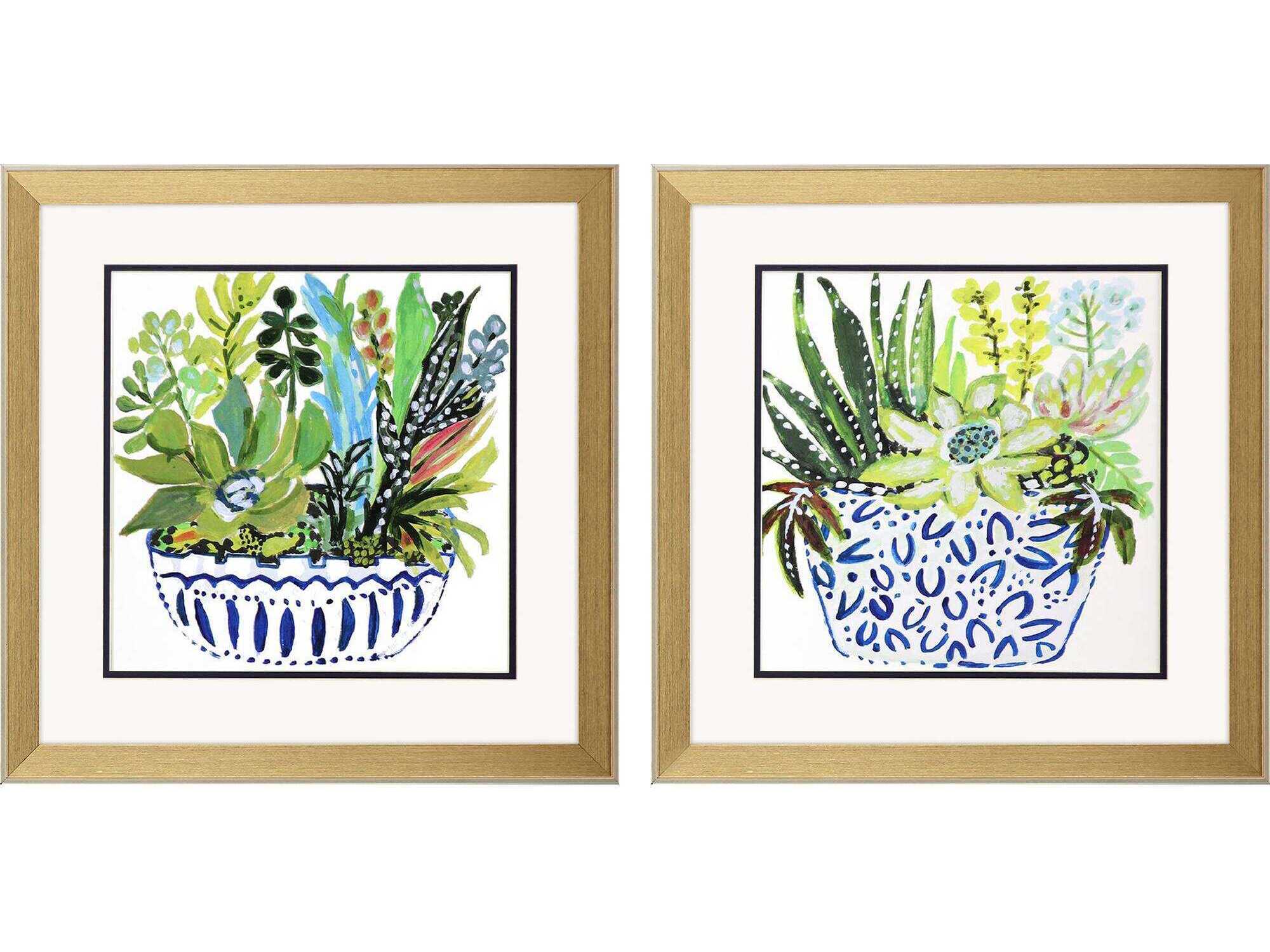 Paragon Florals Succulent Garden-II Wall Art Set of 2
