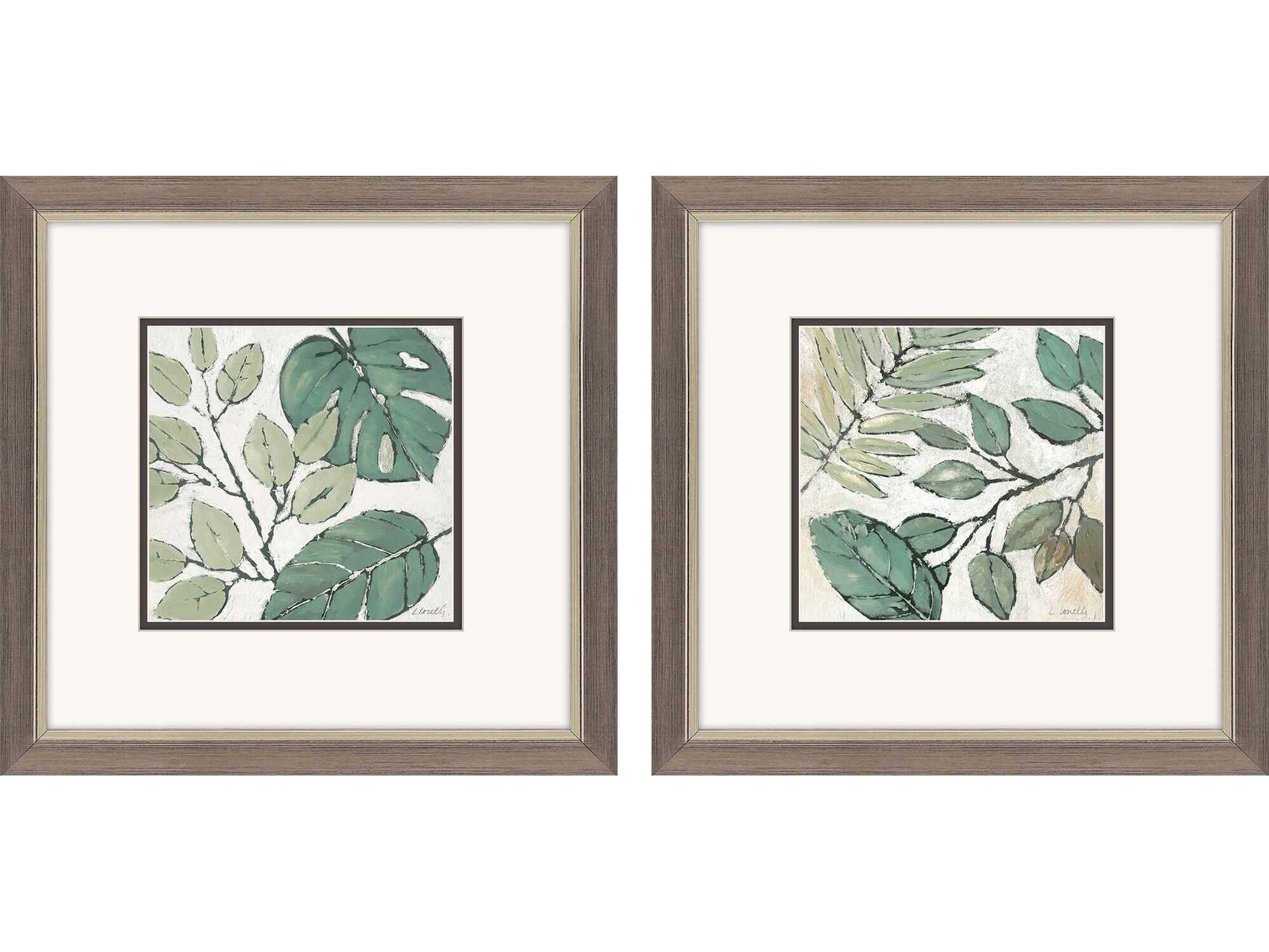 Paragon Florals Green Indian Summer Wall Art Set of 2