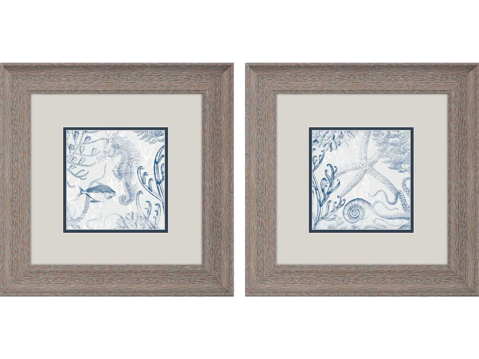 Paragon Animals Seabed Scene-B Wall Art Set of 2