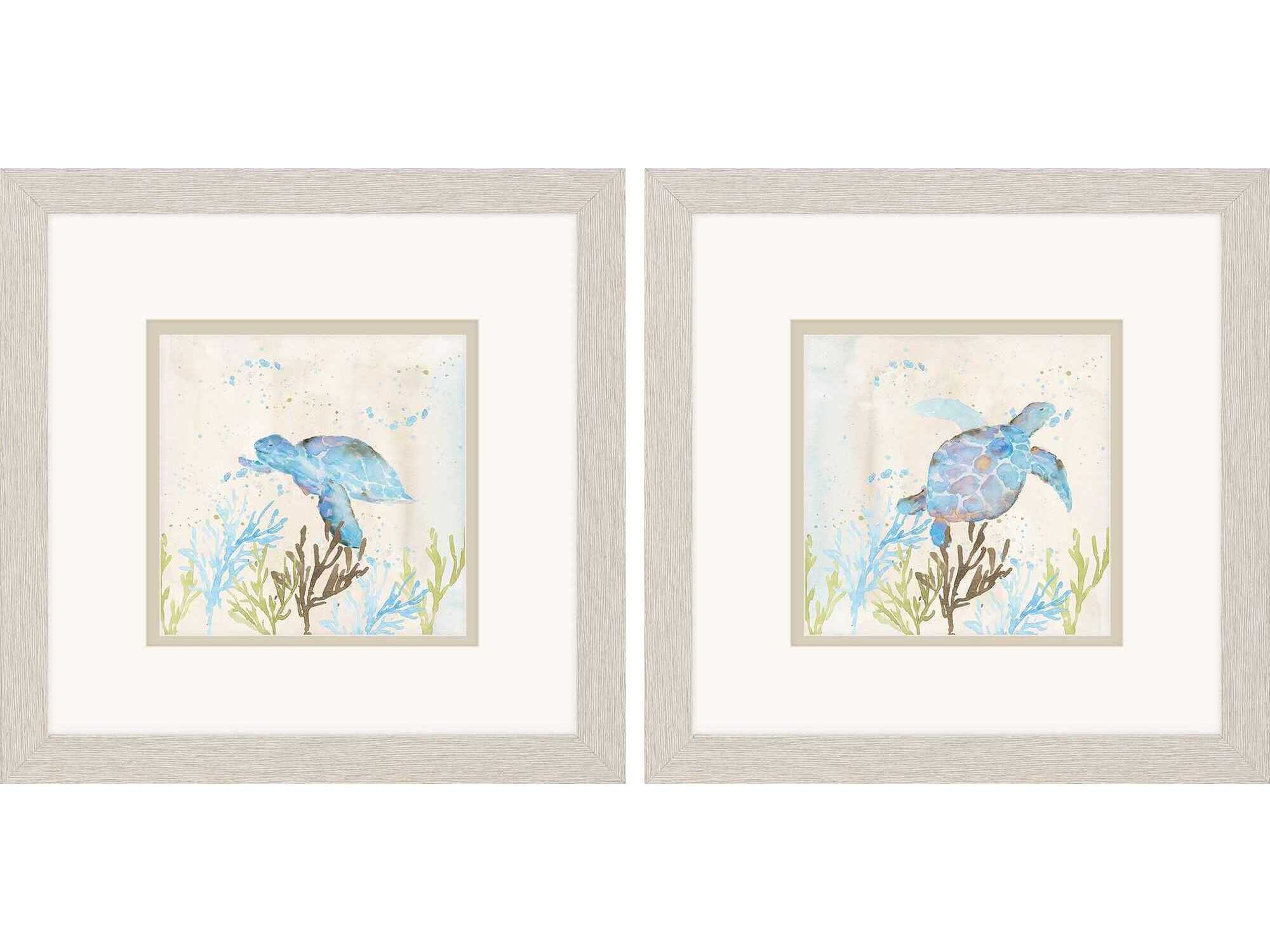 Paragon Animals Blue Sea Turtle Wall Art Set of 2