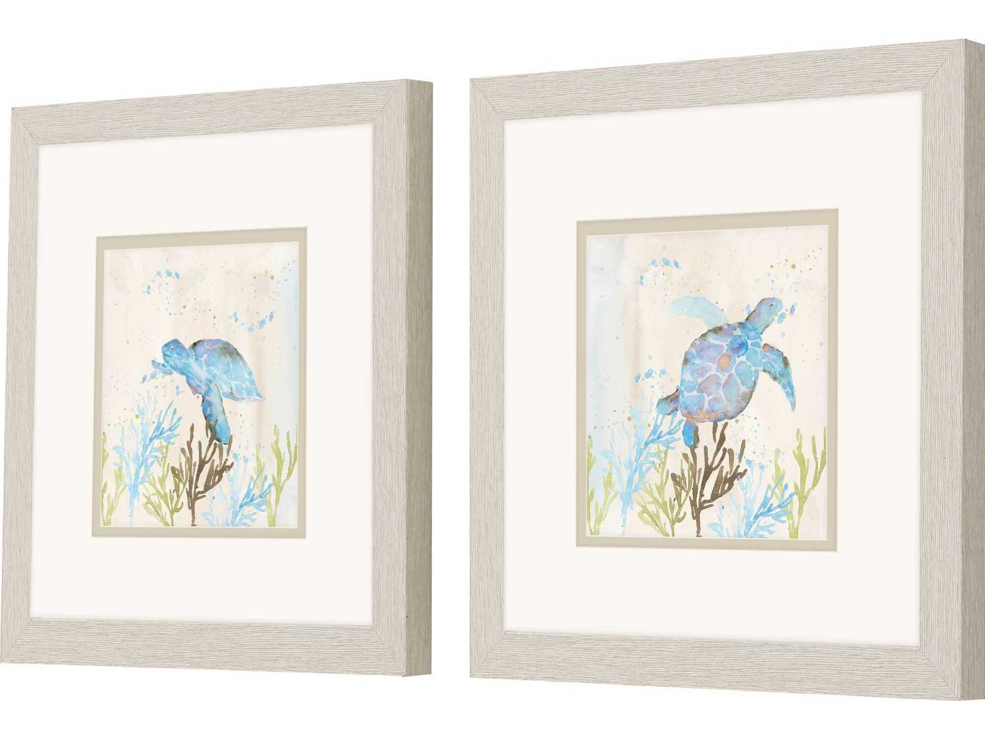 Paragon Animals Blue Sea Turtle Wall Art Set of 2