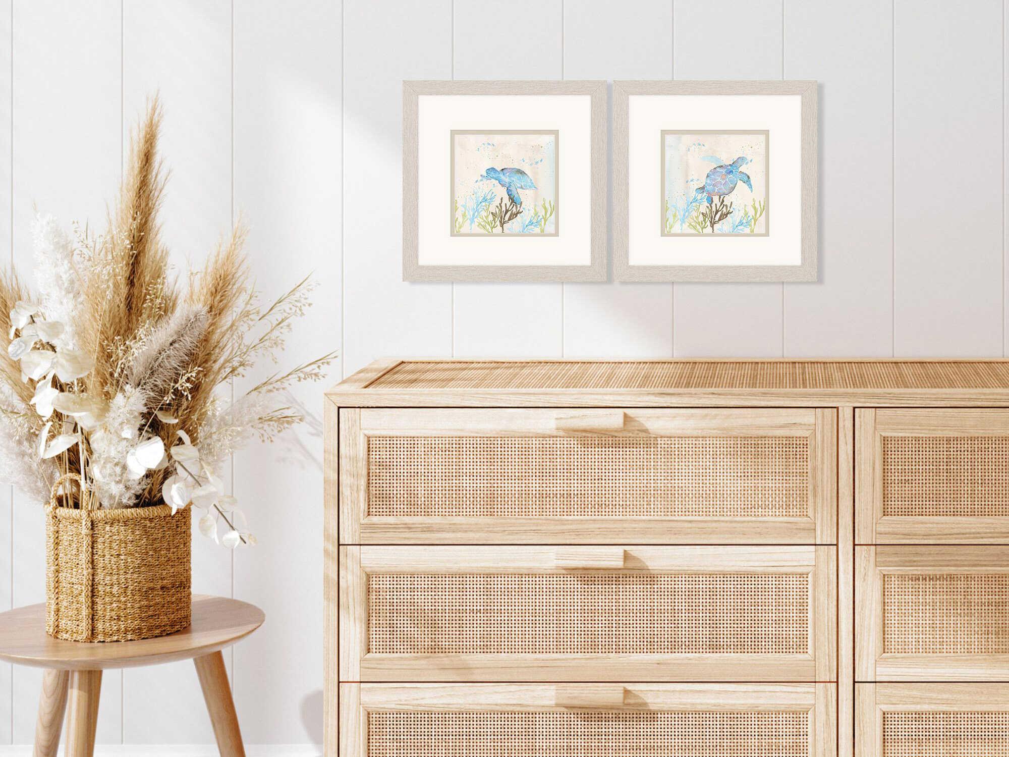 Paragon Animals Blue Sea Turtle Wall Art Set of 2