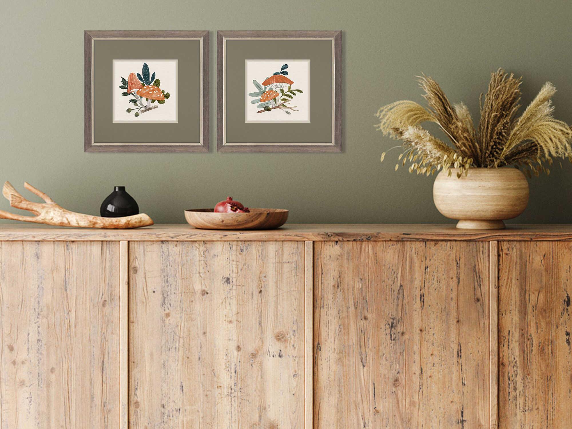 Paragon Florals Amanita Mushroom Wall Art Set of 2