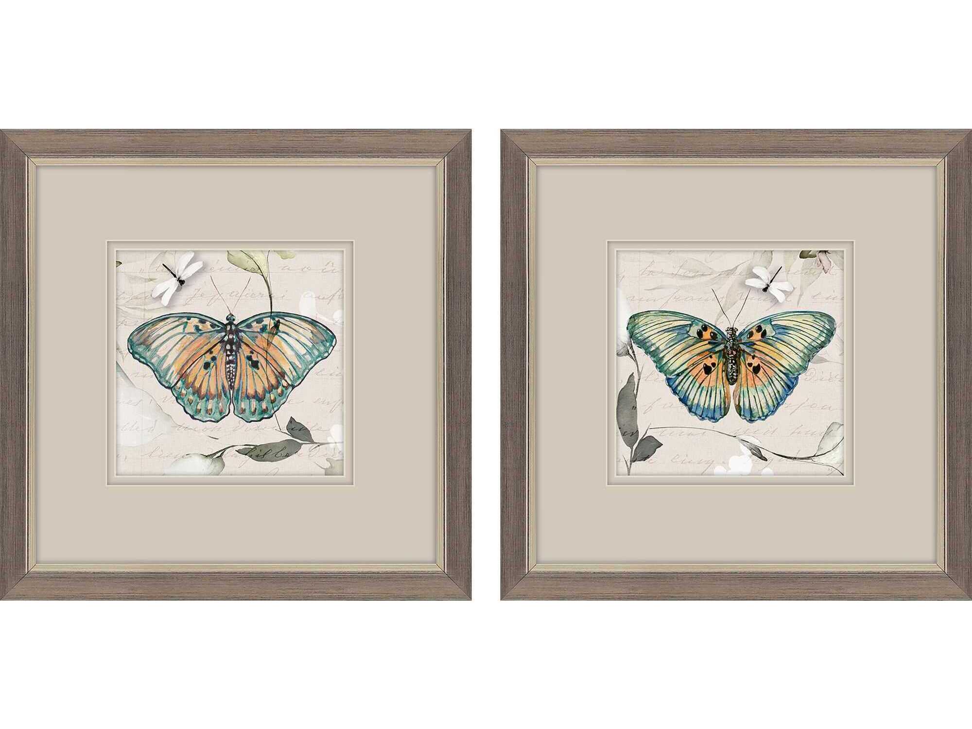Paragon Animals Papillon Wall Art Set of 2