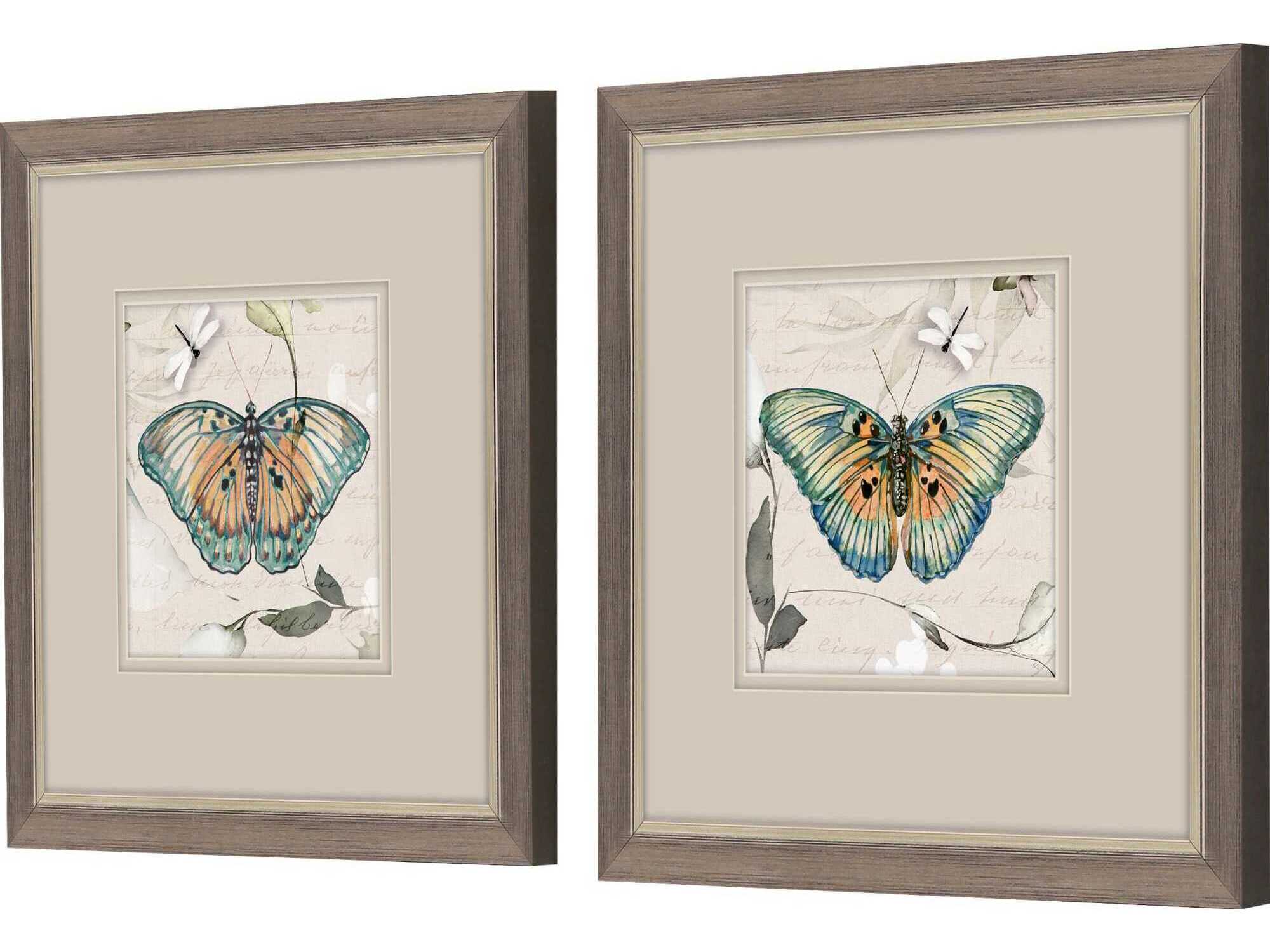 Paragon Animals Papillon Wall Art Set of 2