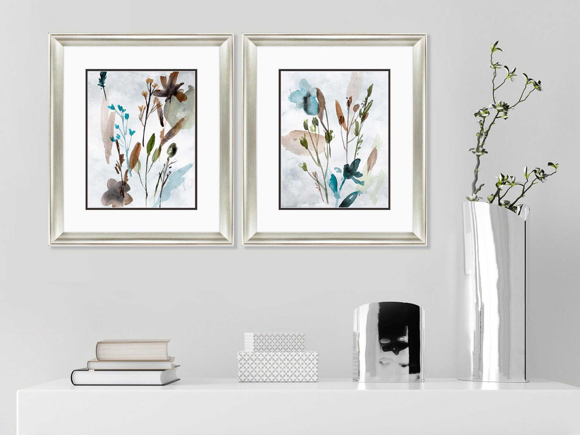 Paragon Florals Watercolor Wildflower Wall Art Set of 2