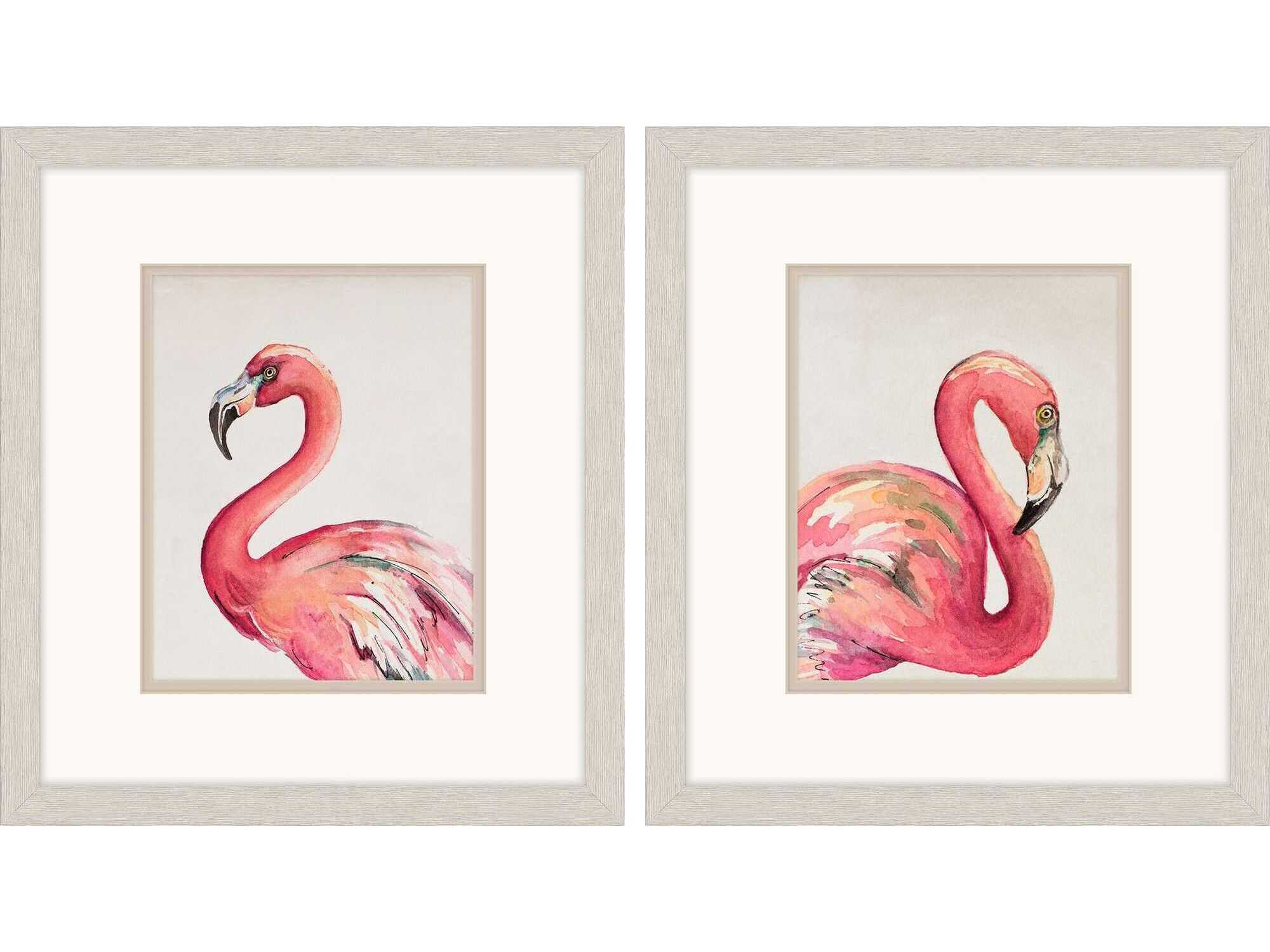 Paragon Watercolor Flamingo Wall Art Set of 2